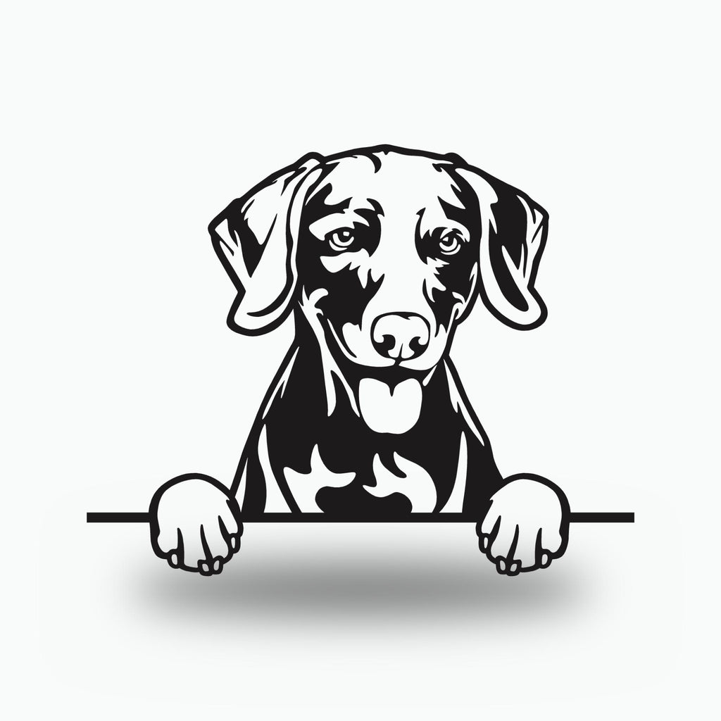 Weimaraner Metal Wall Art Metal Dog Sign — front view on white background