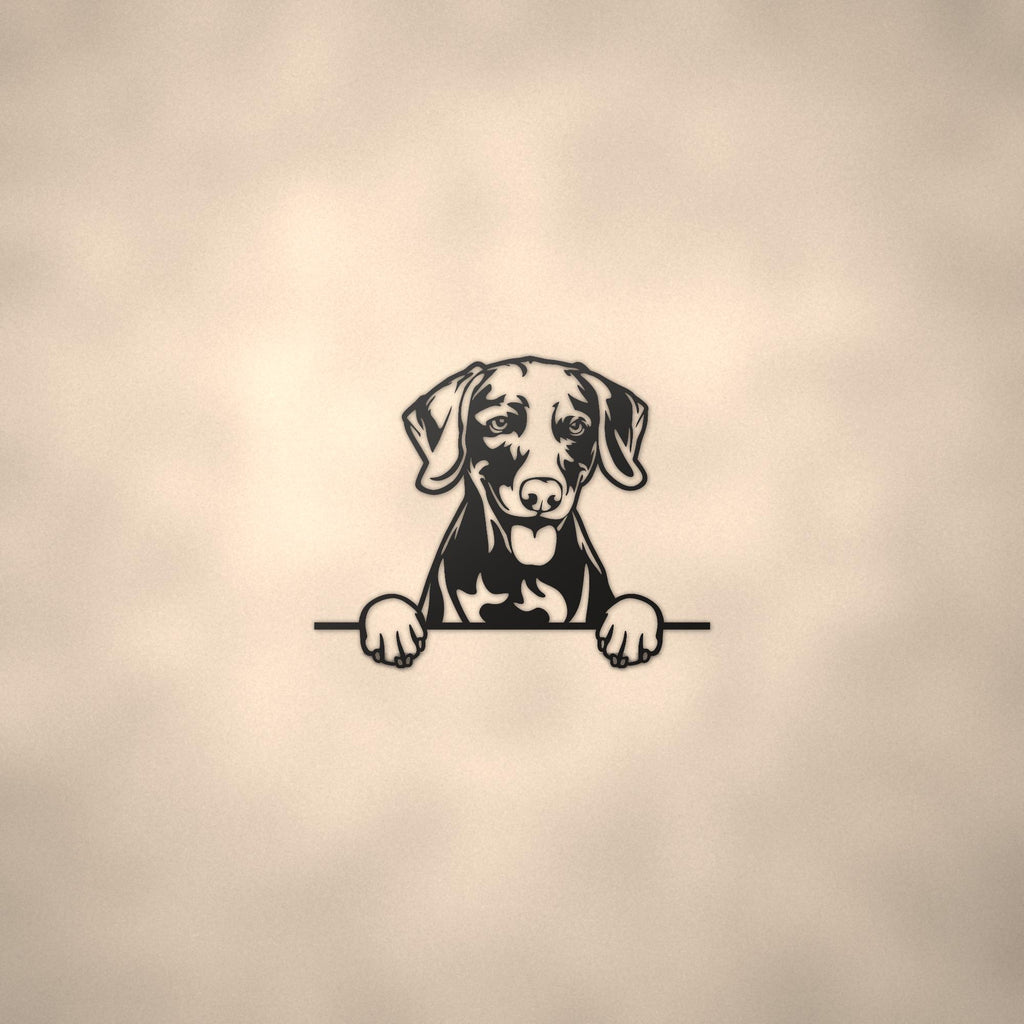 Weimaraner Metal Wall Art Metal Dog Sign — lifestyle setting