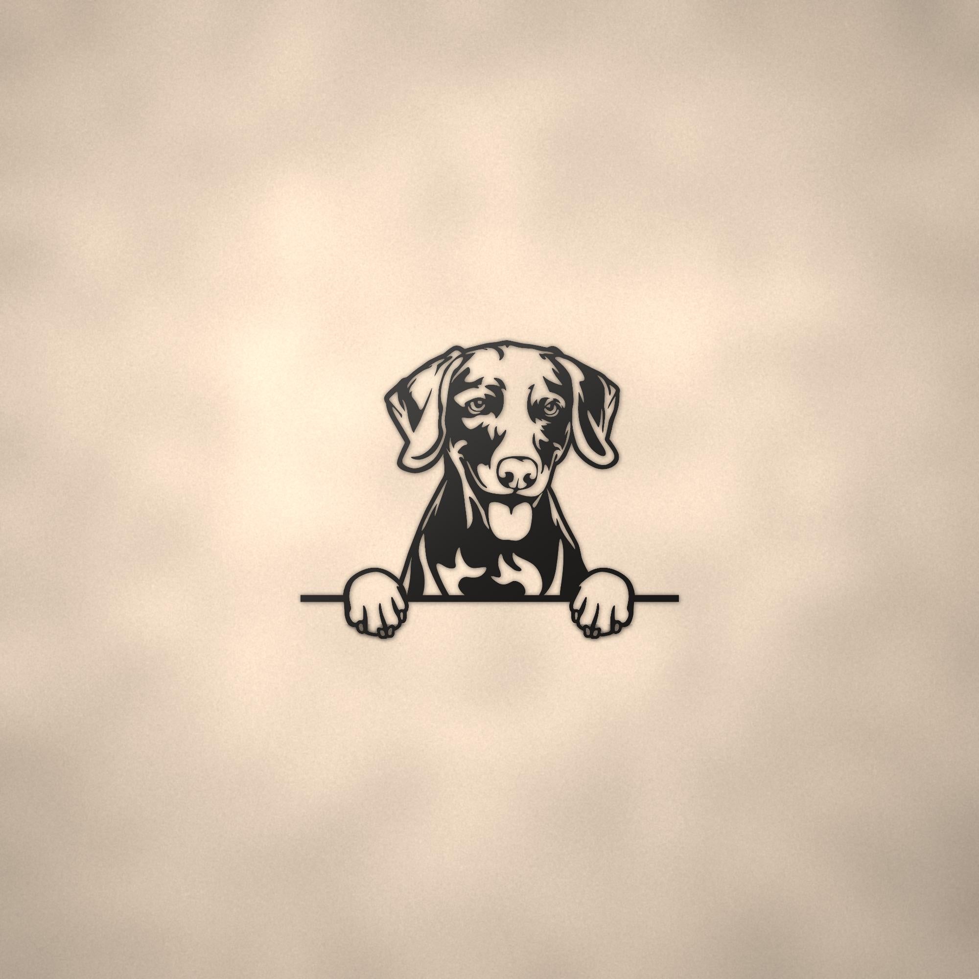 Weimaraner Metal Wall Art Metal Dog Sign — lifestyle setting