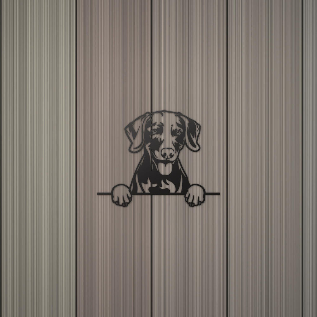 Weimaraner Metal Wall Art Metal Dog Sign — detail view