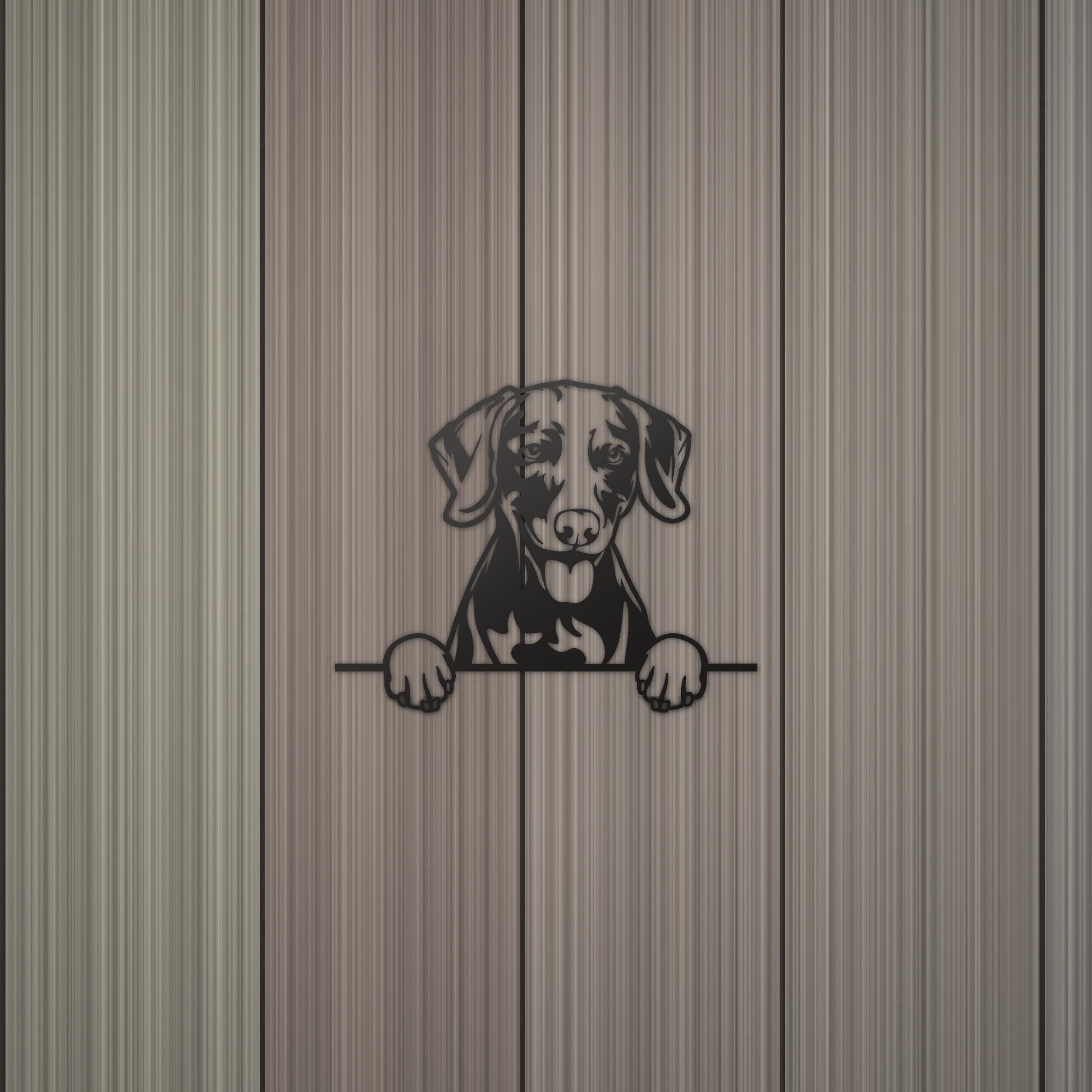 Weimaraner Metal Wall Art Metal Dog Sign — detail view