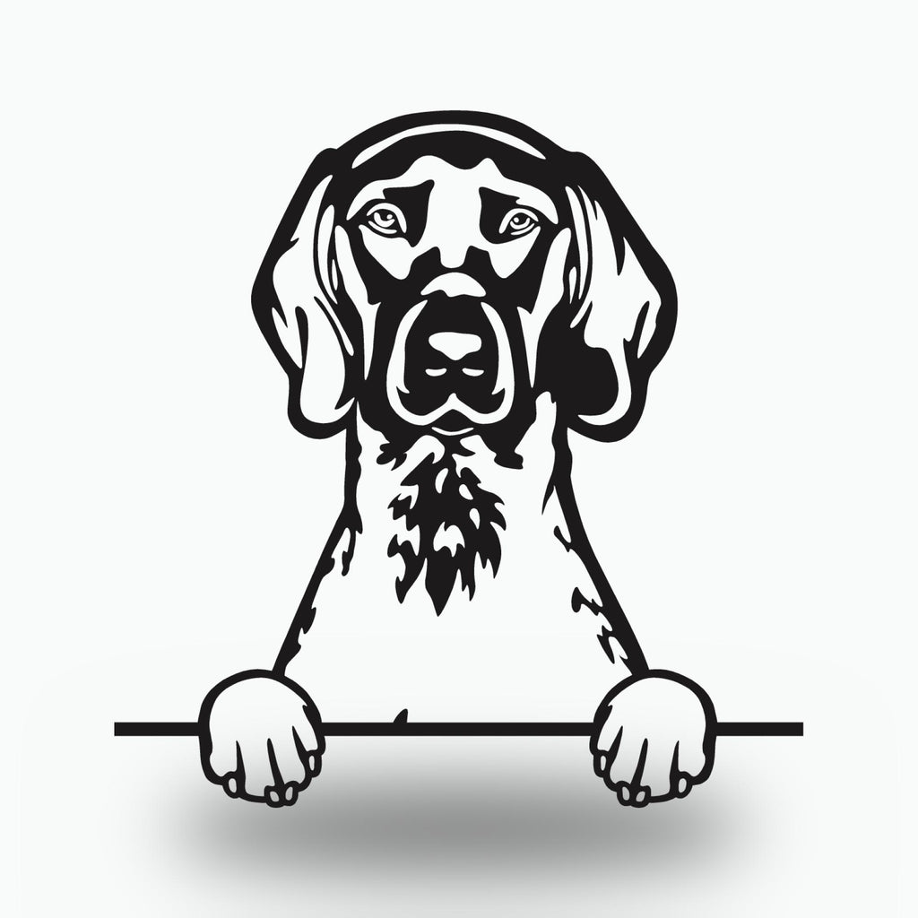 Pointer Metal Wall Art Metal Dog Sign — front view on white background
