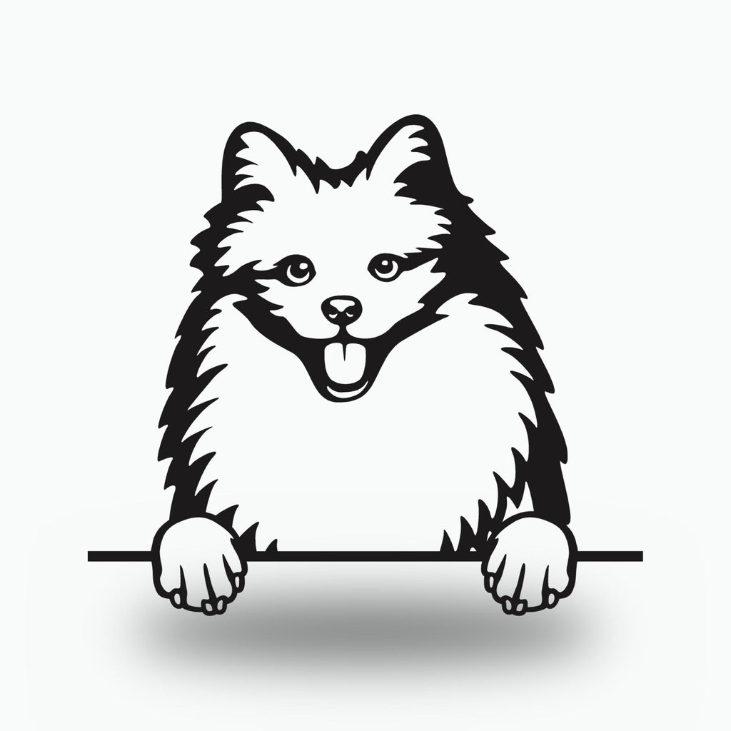 American Eskimo Metal Wall Art Metal Dog Sign — front view on white background