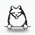 American Eskimo Metal Wall Art Metal Dog Sign — front view on white background