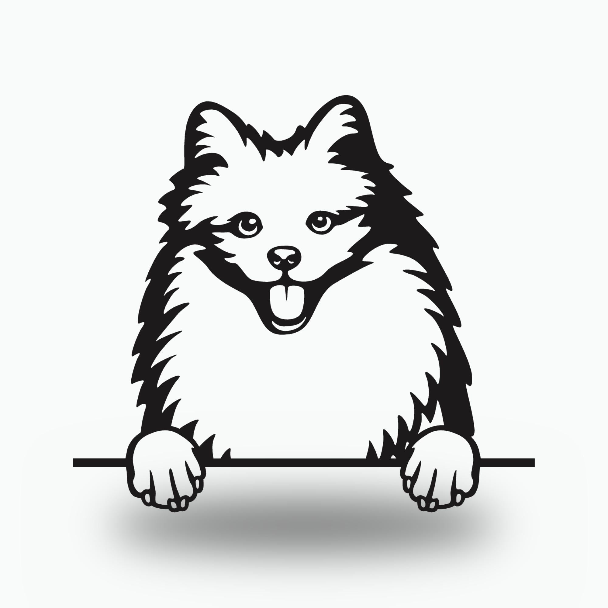 American Eskimo Metal Wall Art Metal Dog Sign — front view on white background