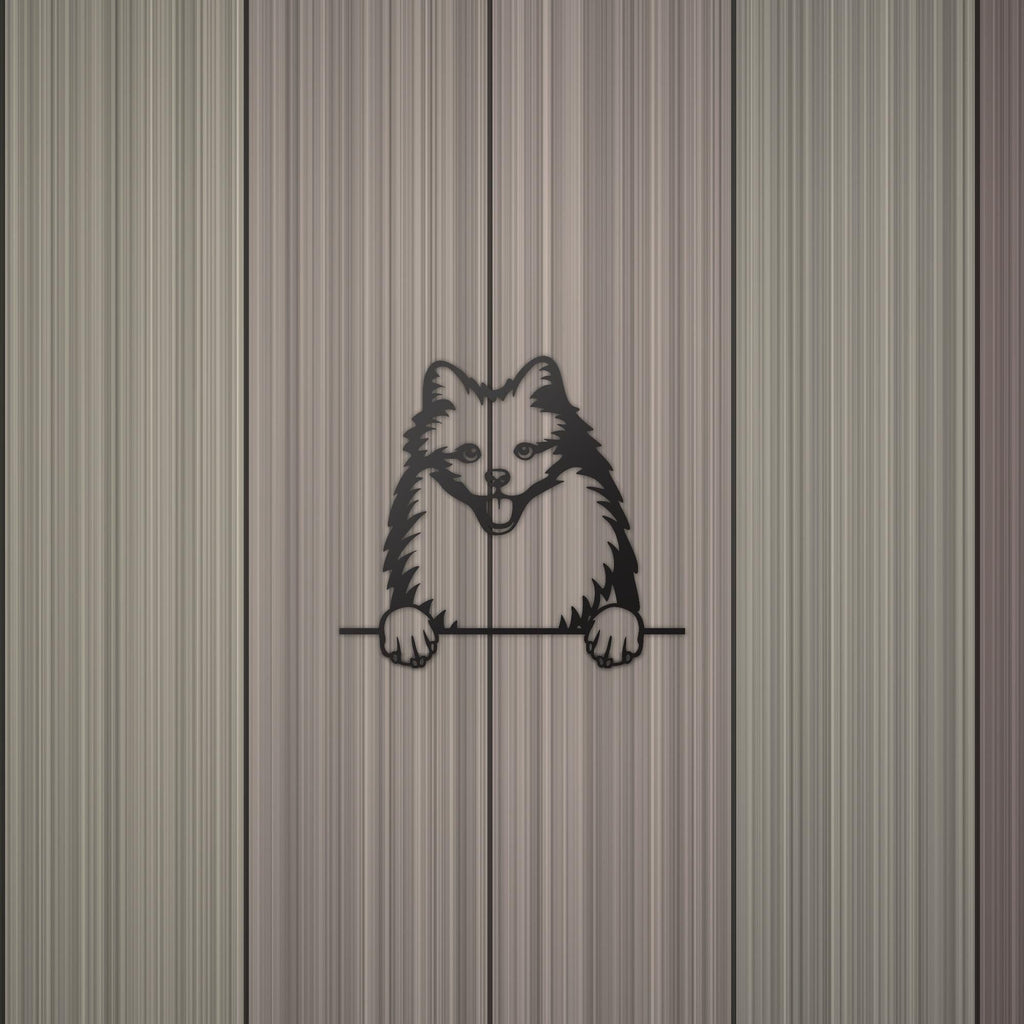 American Eskimo Metal Wall Art Metal Dog Sign — detail view