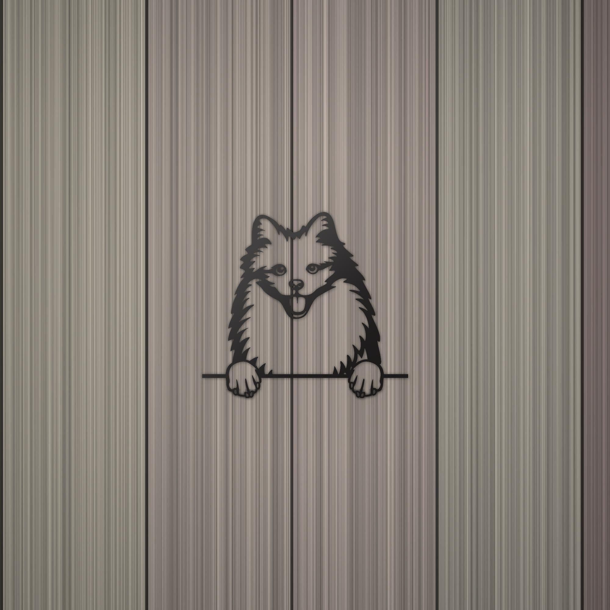 American Eskimo Metal Wall Art Metal Dog Sign — detail view