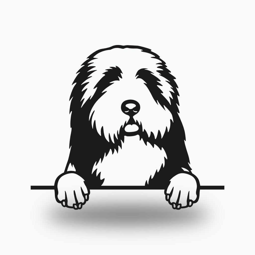 Bearded Collie Metal Wall Art Metal Dog Sign — front view on white background