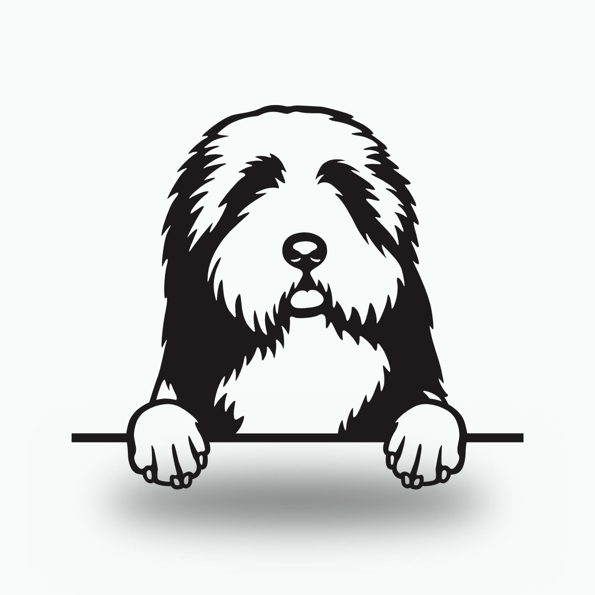 Bearded Collie Metal Wall Art Metal Dog Sign — front view on white background