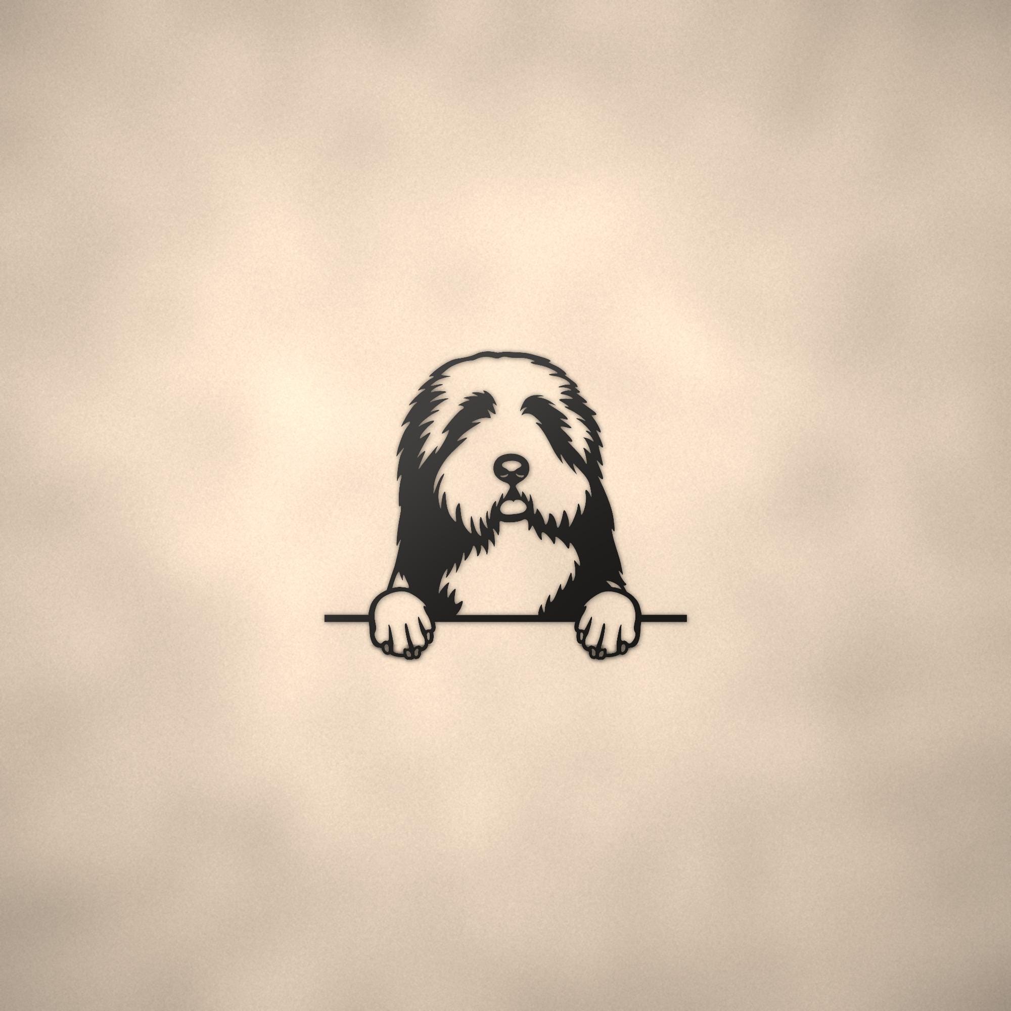 Bearded Collie Metal Wall Art Metal Dog Sign — lifestyle setting