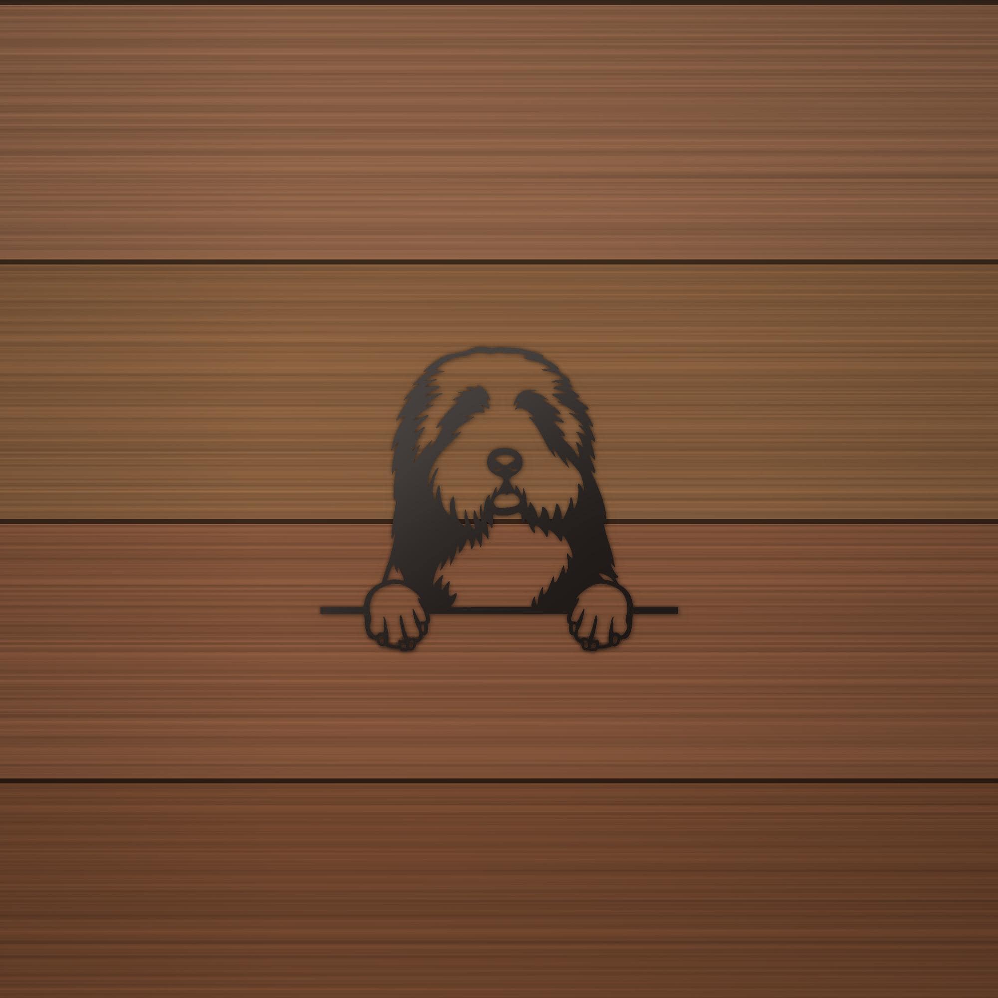 Bearded Collie Metal Wall Art Metal Dog Sign — alternate angle