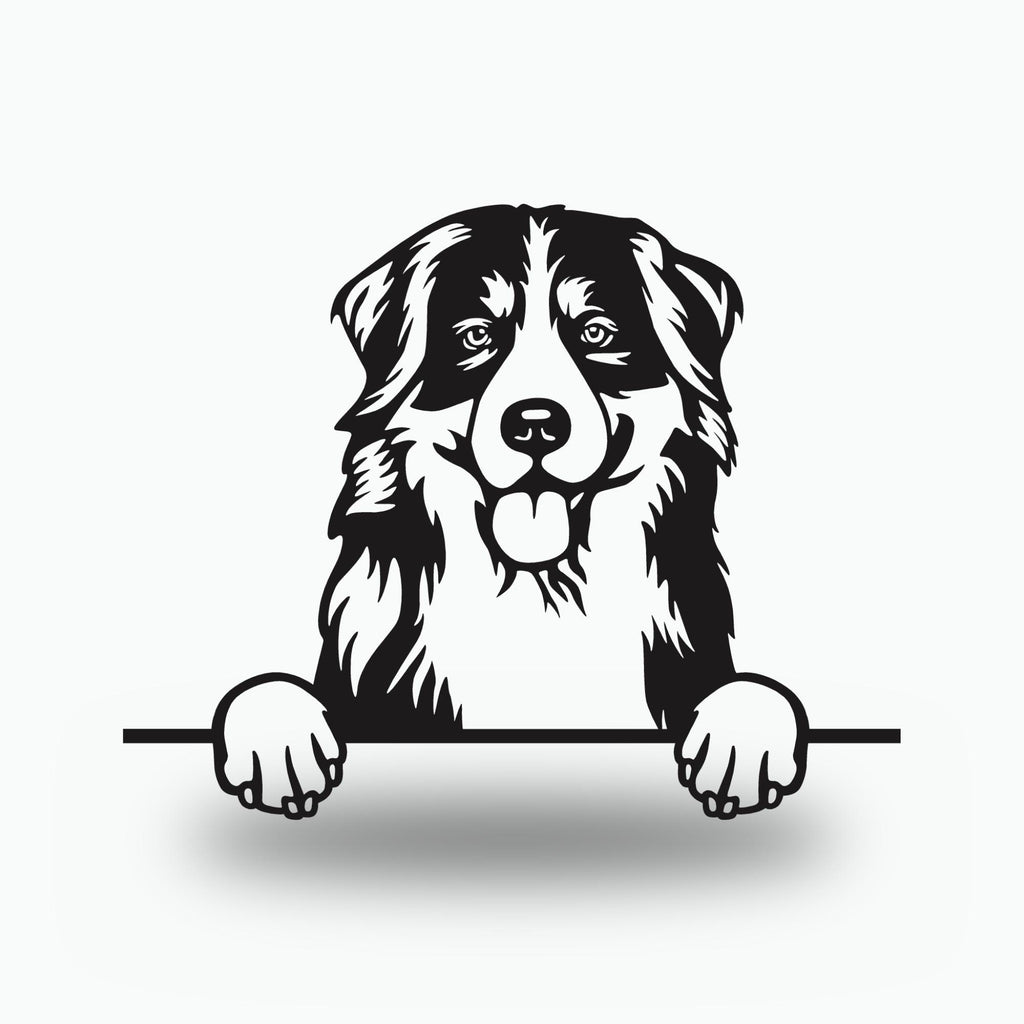 Bernese Mountain Dog Metal Wall Art Metal Dog Sign — front view on white background