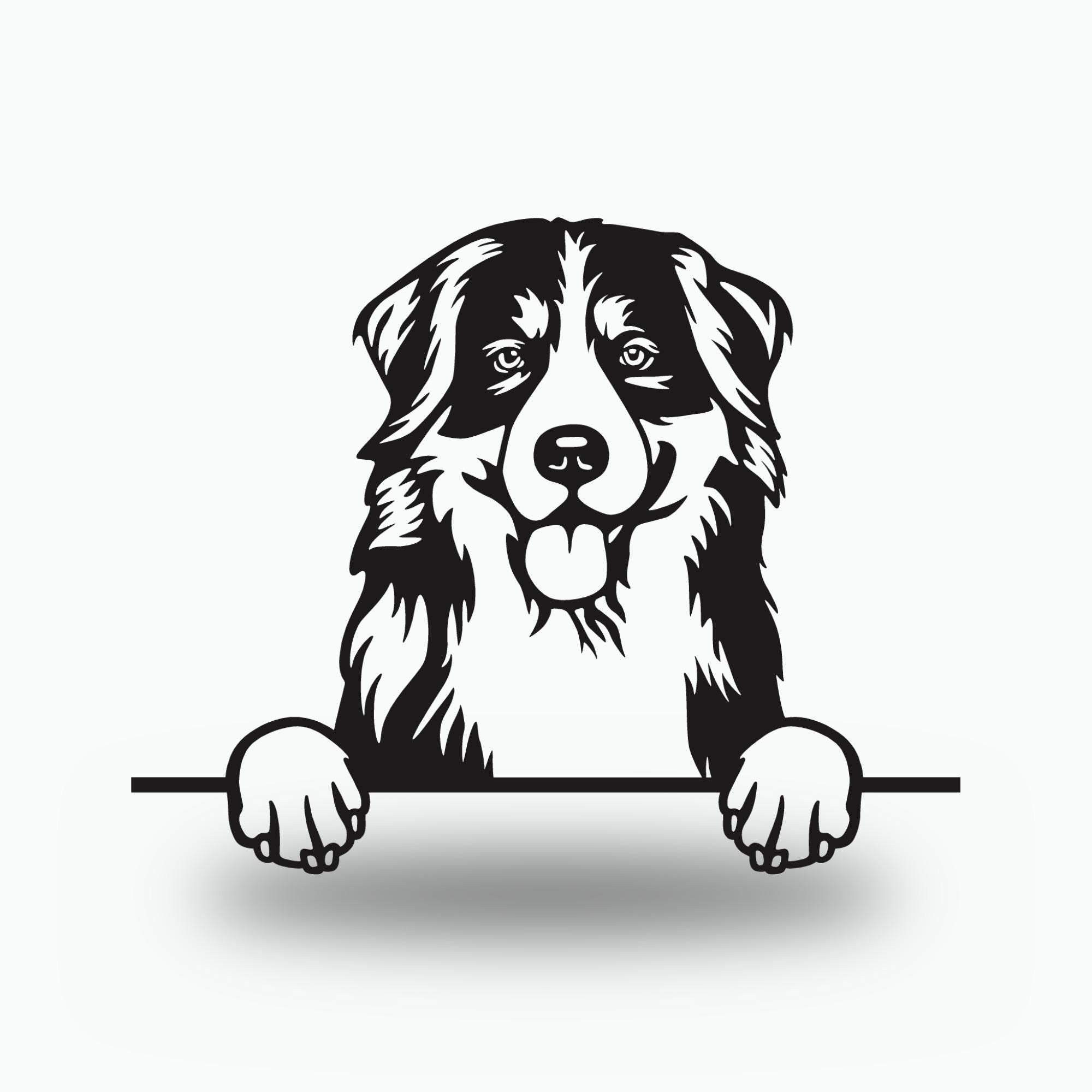 Bernese Mountain Dog Metal Wall Art Metal Dog Sign — front view on white background