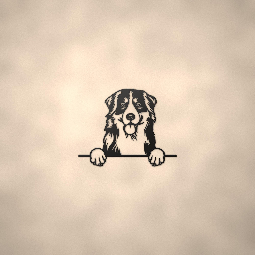 Bernese Mountain Dog Metal Wall Art Metal Dog Sign — lifestyle setting