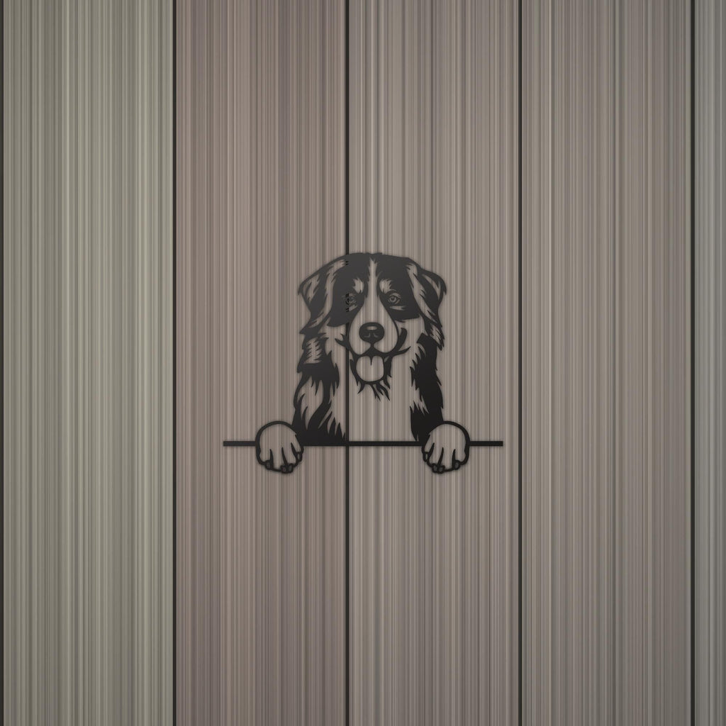 Bernese Mountain Dog Metal Wall Art Metal Dog Sign — detail view