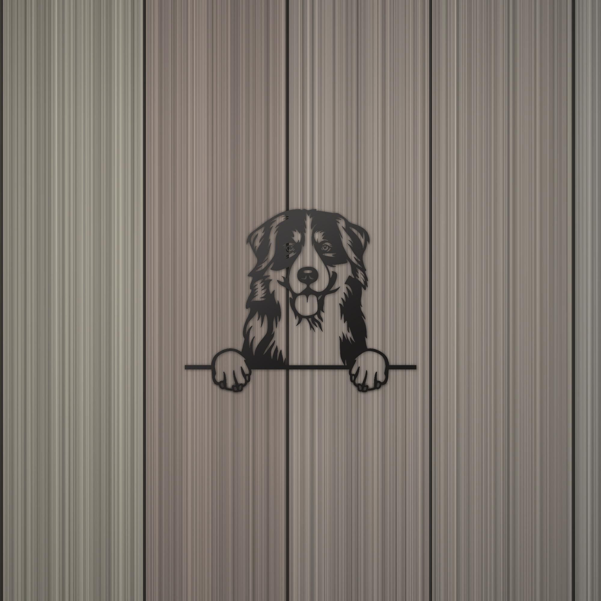 Bernese Mountain Dog Metal Wall Art Metal Dog Sign — detail view