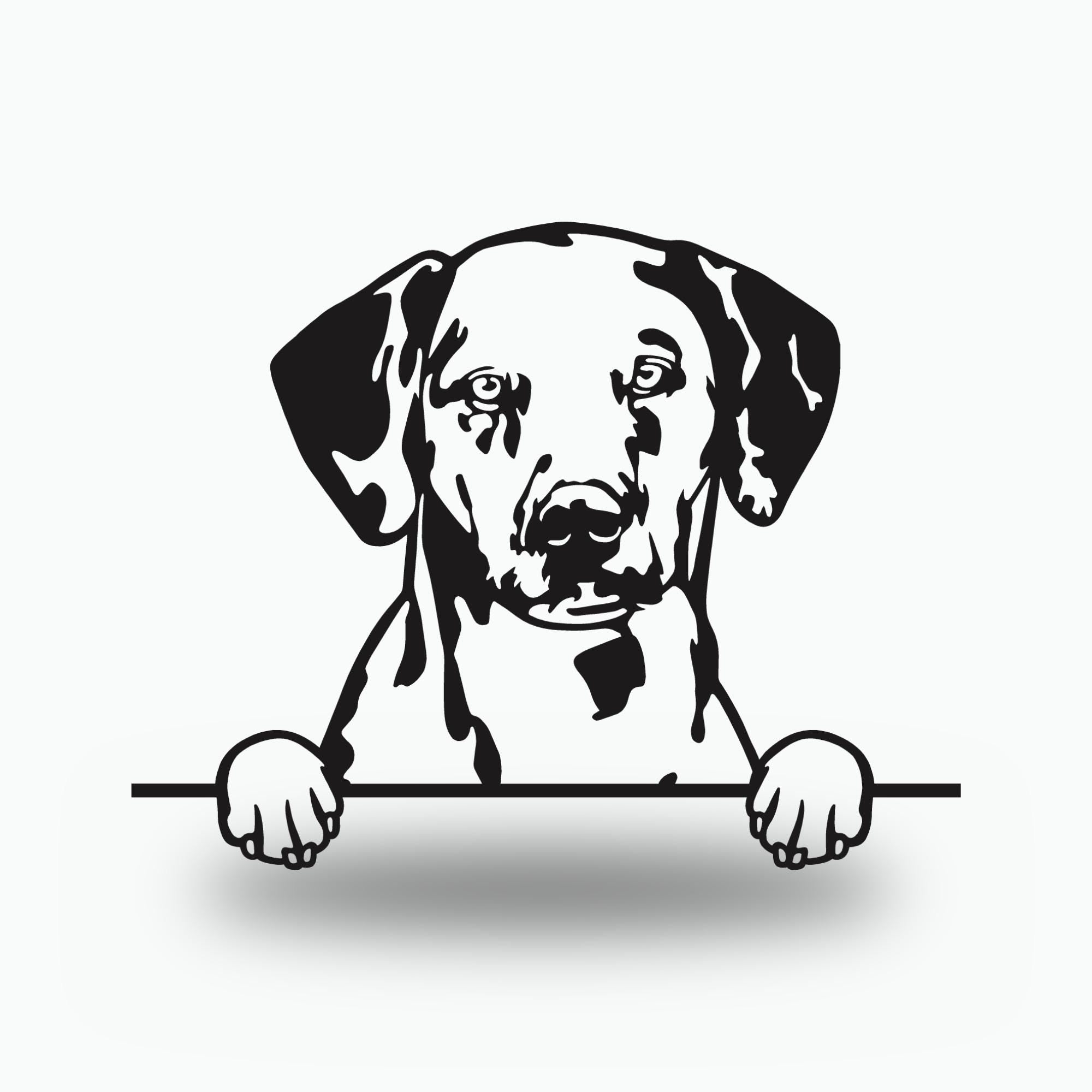 Dalmatian Metal Wall Art Metal Dog Sign — front view on white background