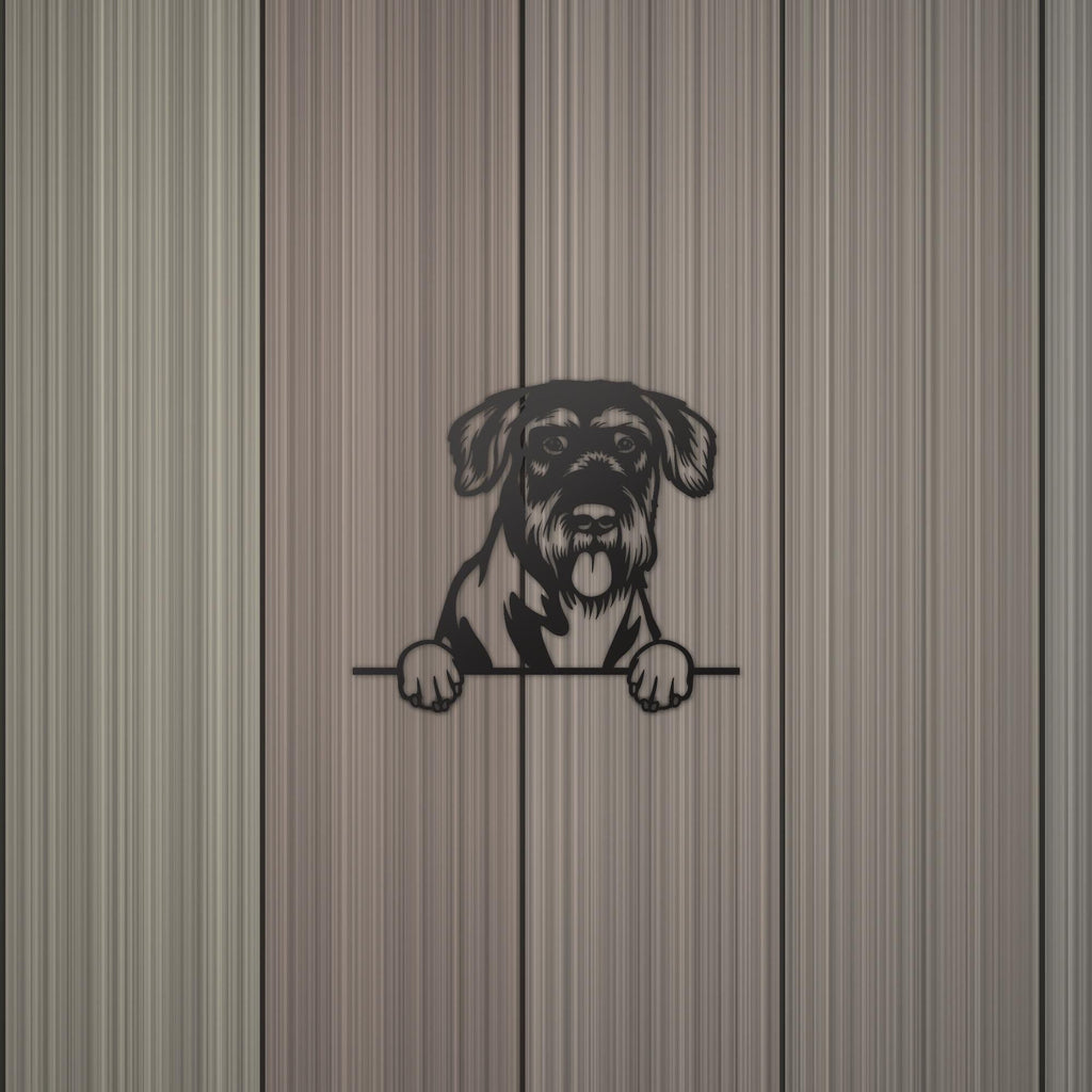 Giant Schnauzer Metal Wall Art Metal Dog Sign — detail view