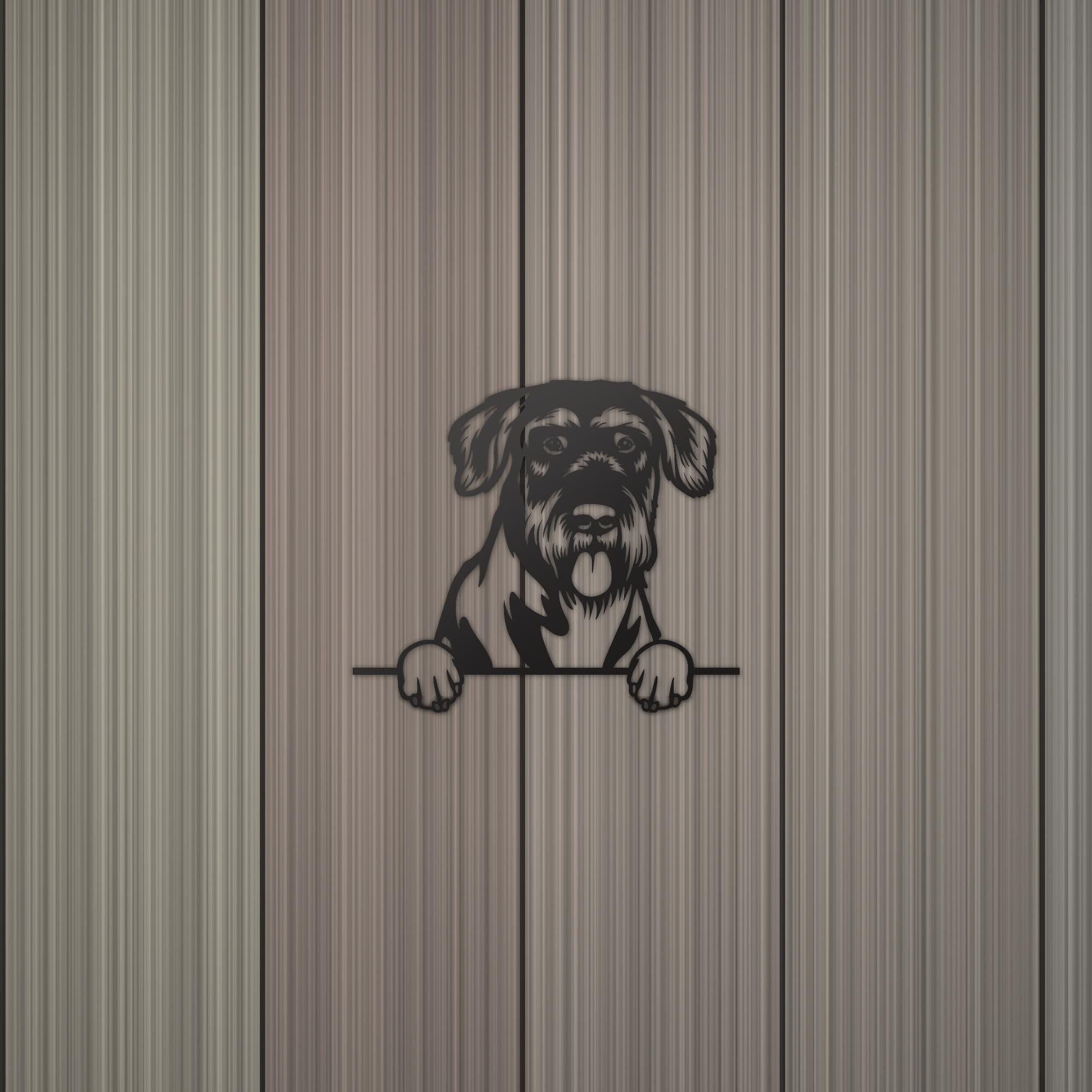 Giant Schnauzer Metal Wall Art Metal Dog Sign — detail view