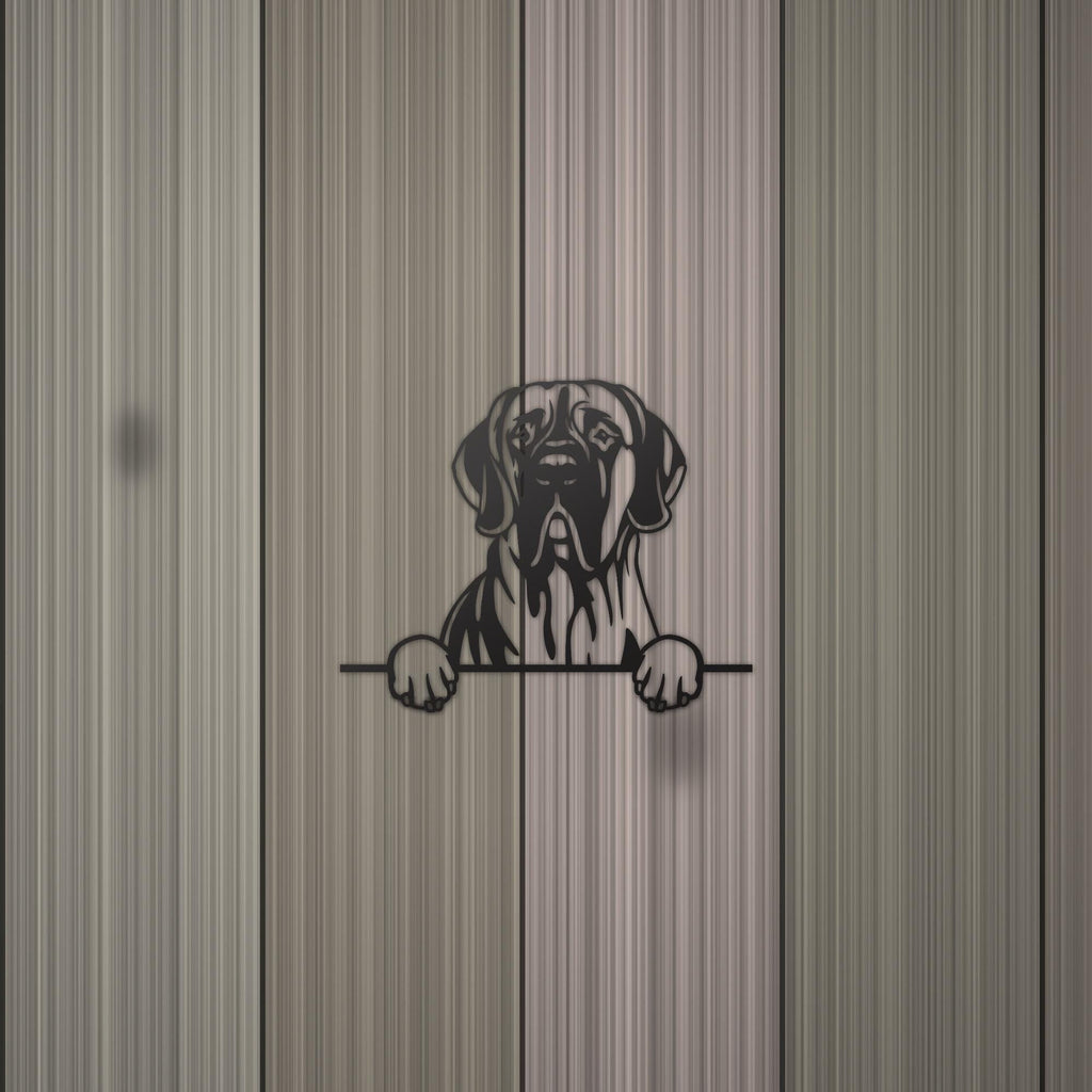 Great Dane Metal Wall Art Metal Dog Sign — detail view