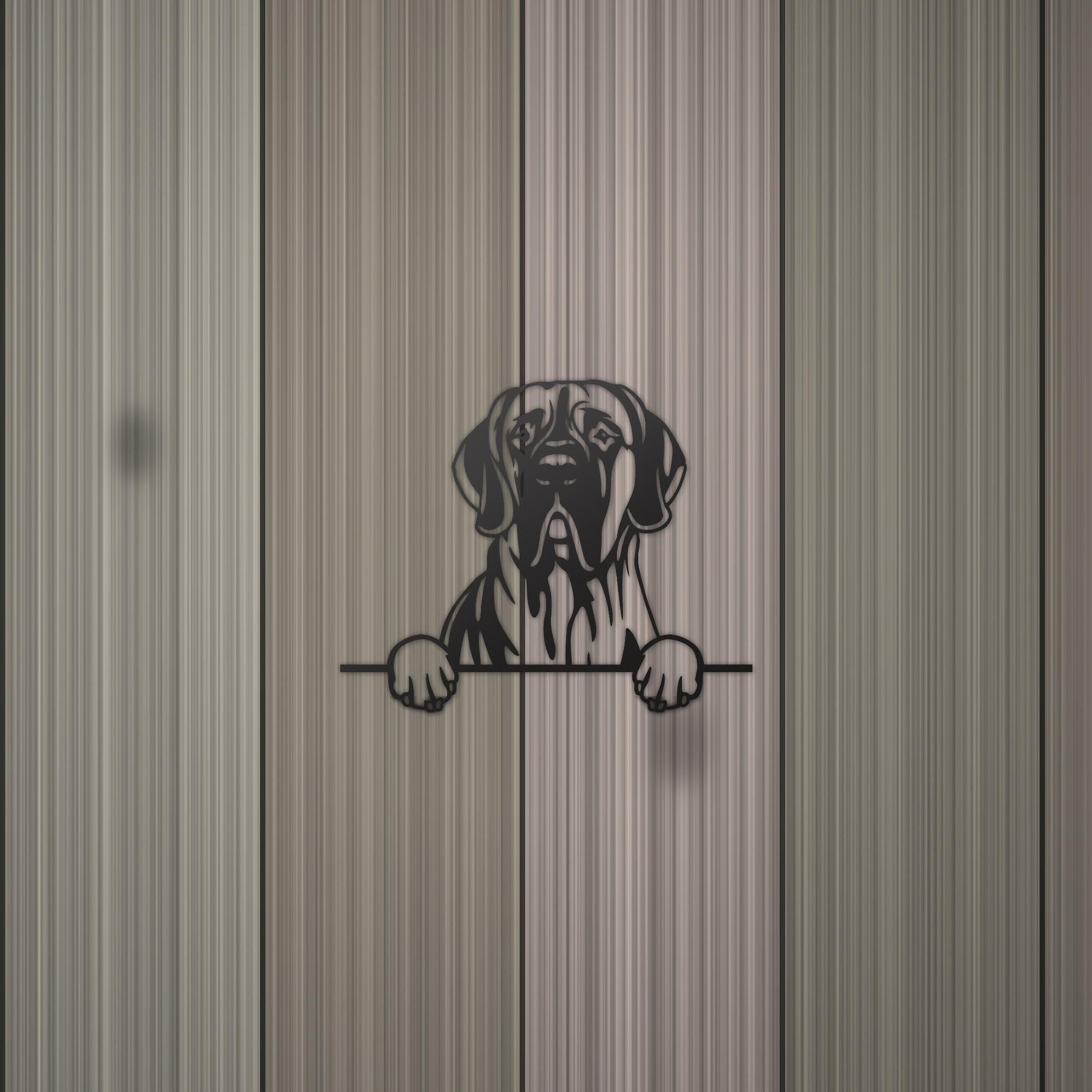 Great Dane Metal Wall Art Metal Dog Sign — detail view