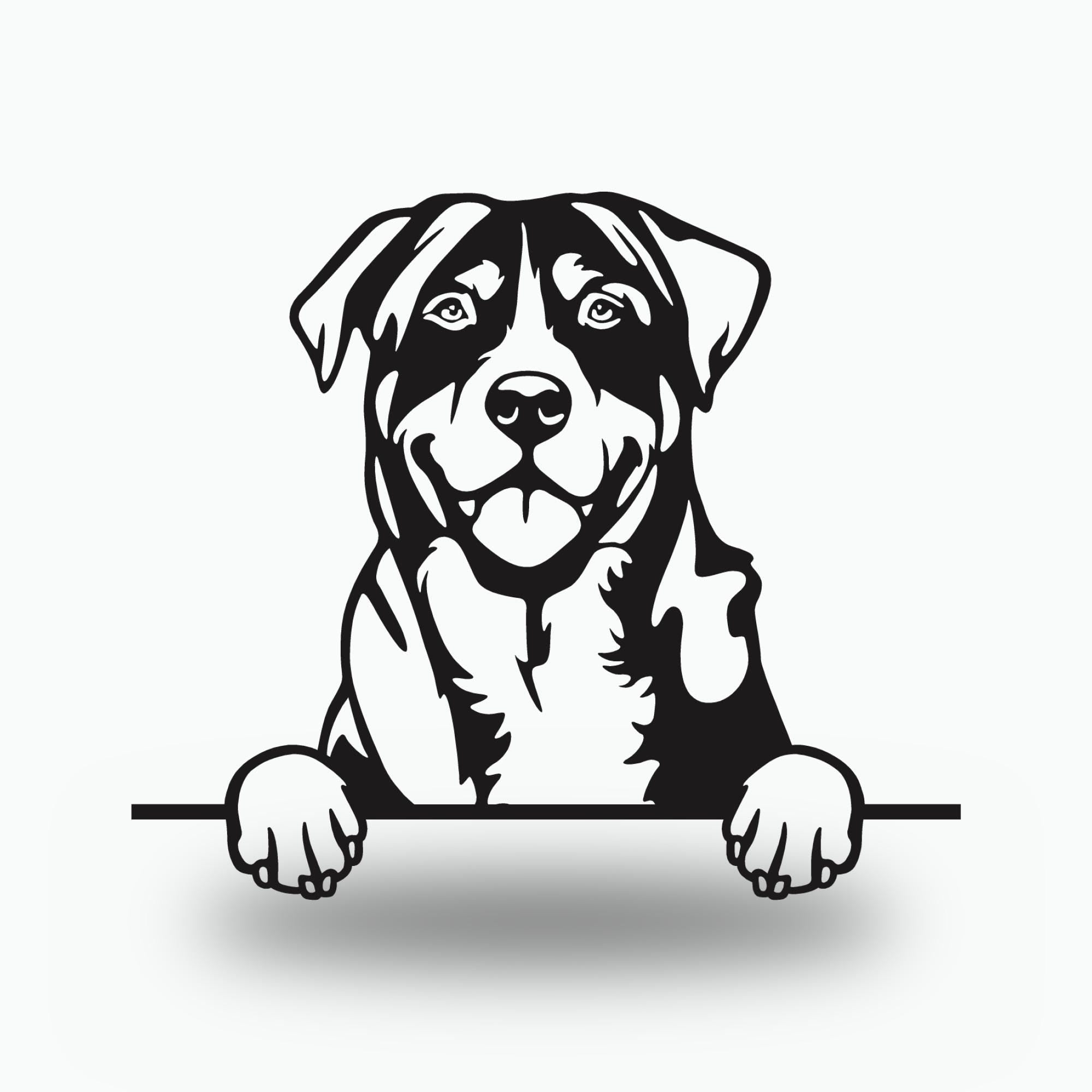 Greater Swiss Mountain Dog Metal Wall Art Metal Dog Sign — front view on white background