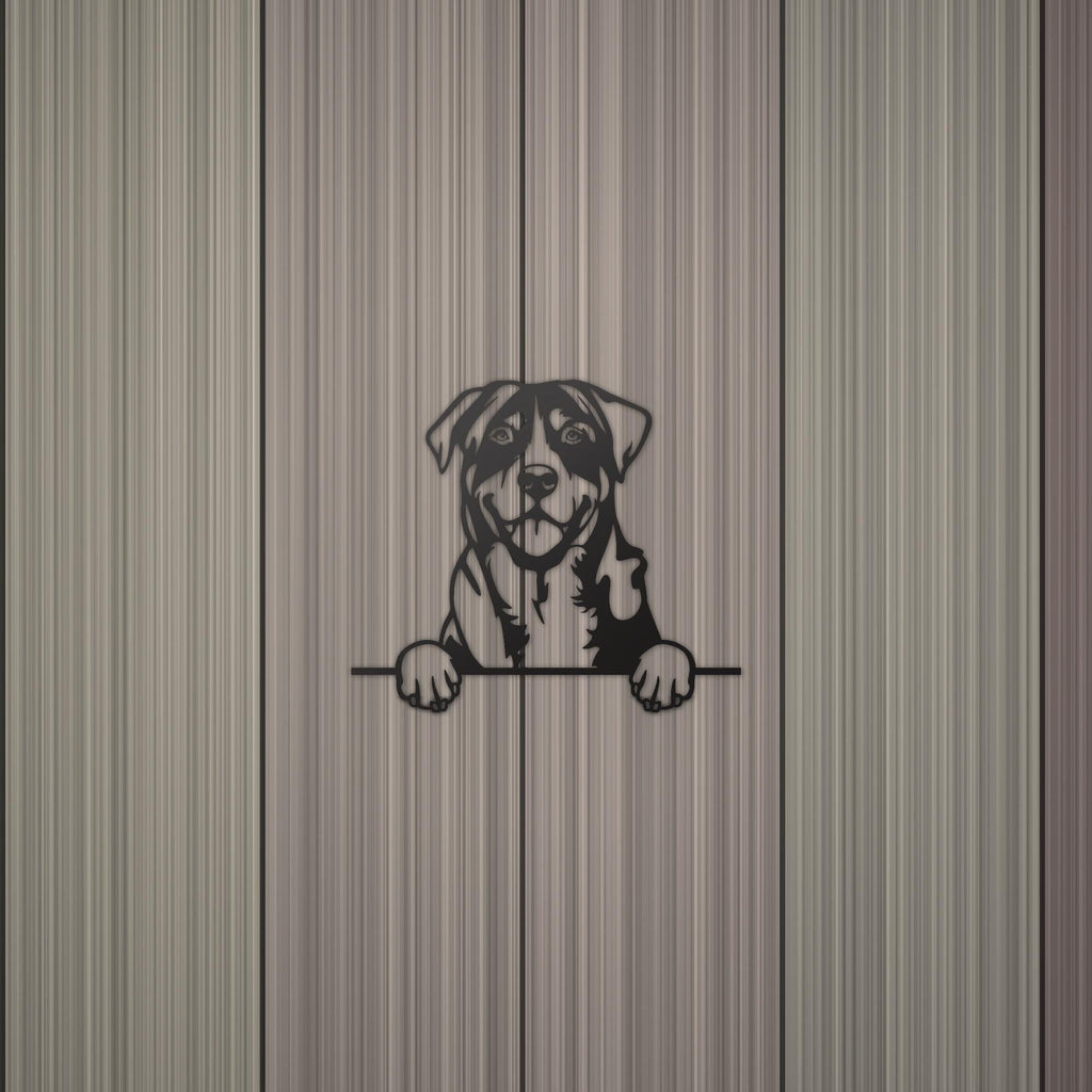 Greater Swiss Mountain Dog Metal Wall Art Metal Dog Sign — detail view