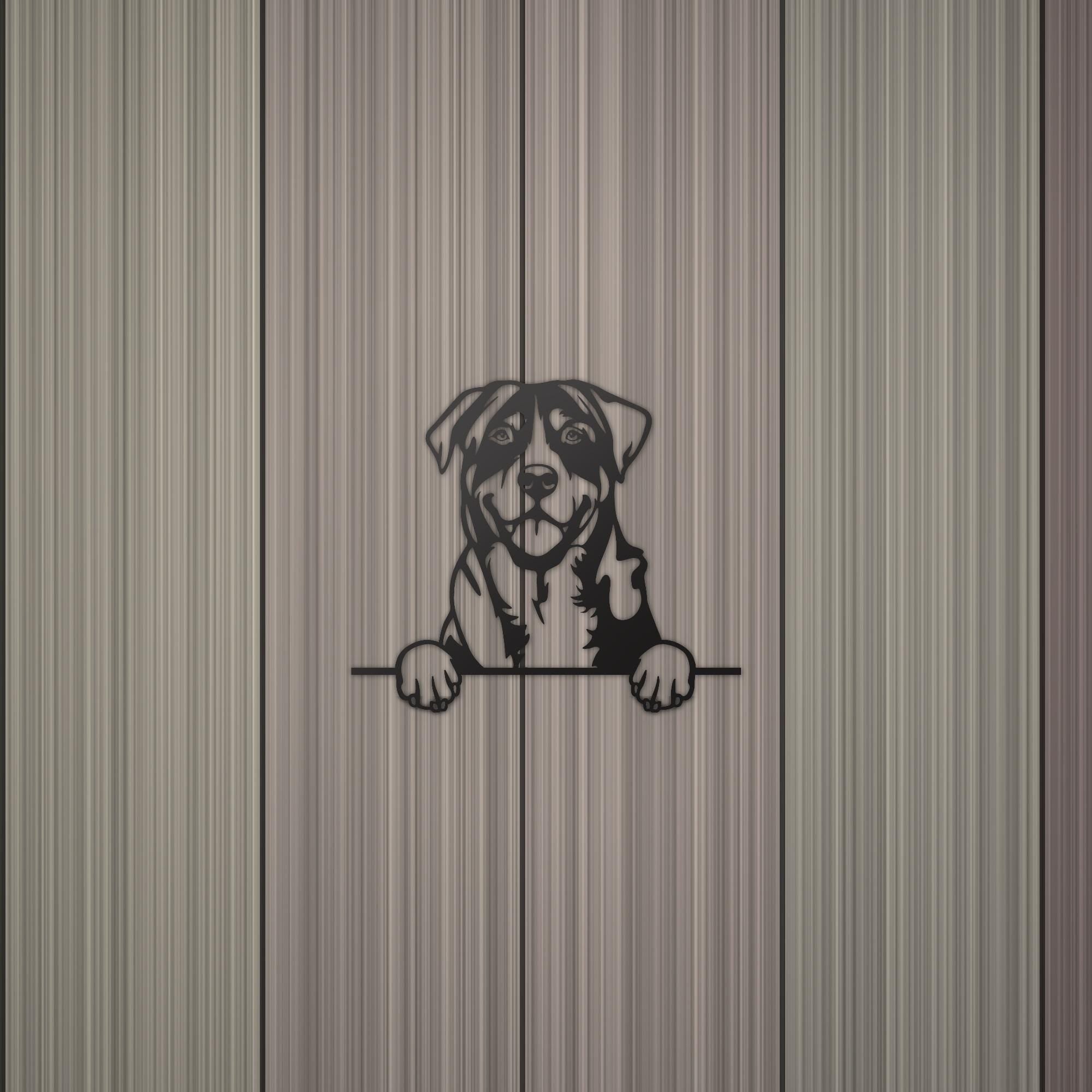 Greater Swiss Mountain Dog Metal Wall Art Metal Dog Sign — detail view