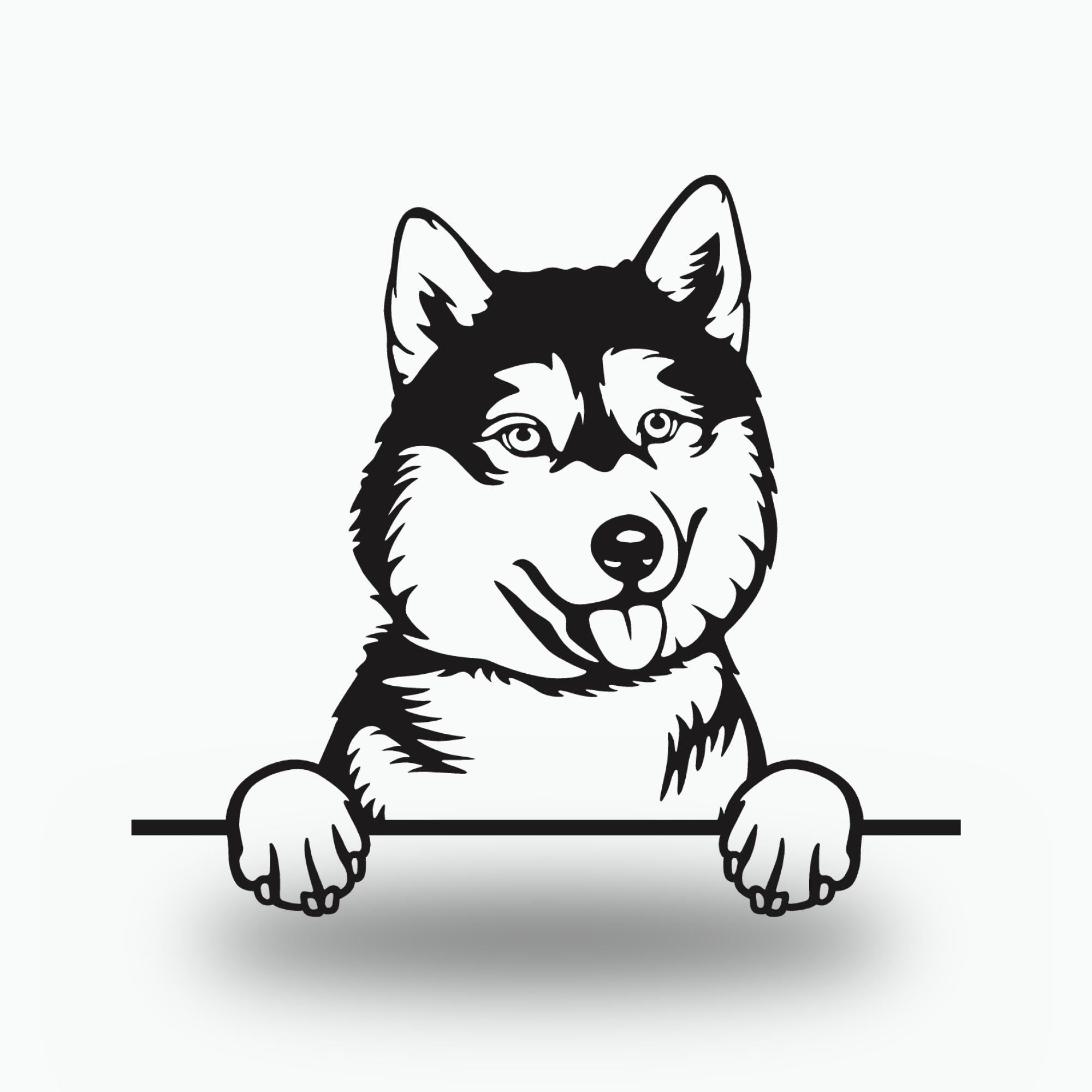 Siberian Husky Metal Wall Art Metal Dog Sign — front view on white background