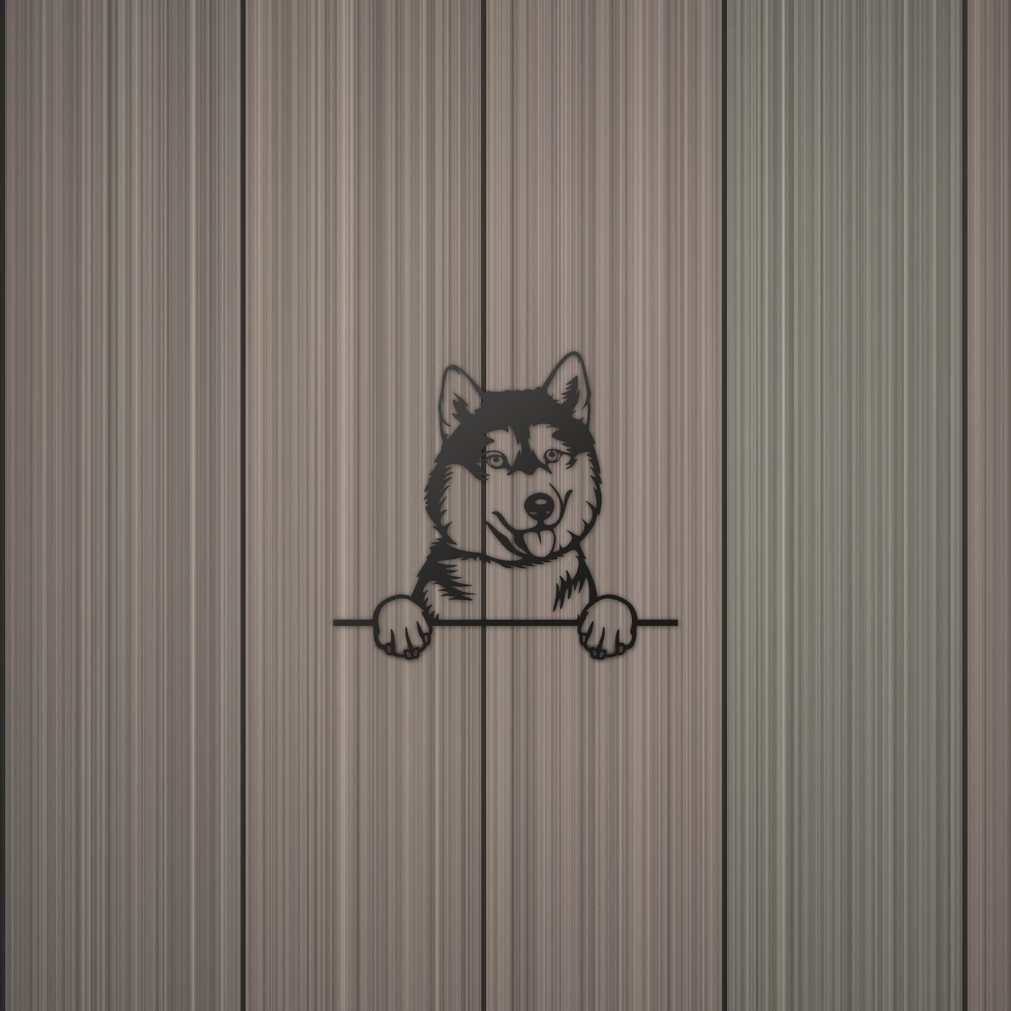 Siberian Husky Metal Wall Art Metal Dog Sign — detail view