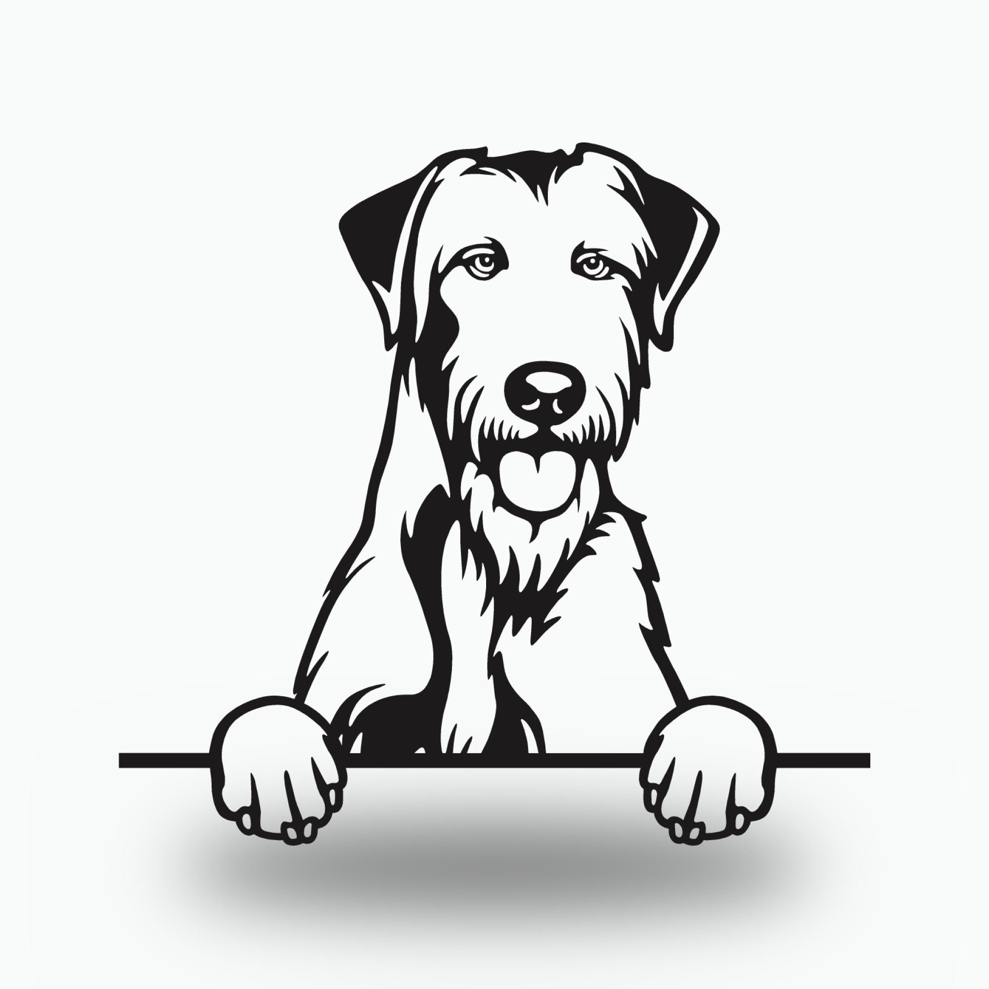 Irish Wolfhound Metal Wall Art Metal Dog Sign — front view on white background