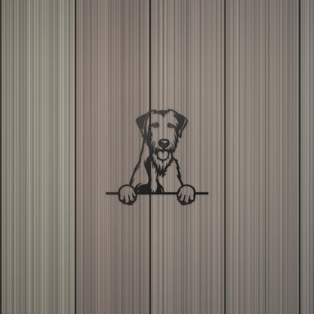 Irish Wolfhound Metal Wall Art Metal Dog Sign — detail view