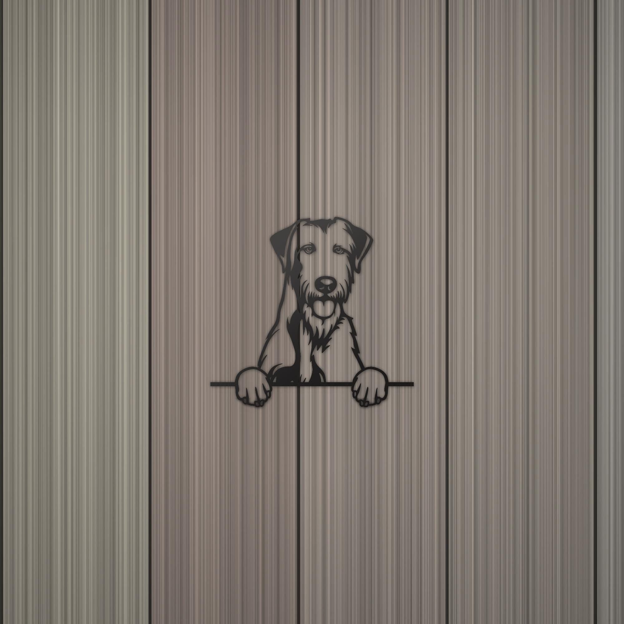 Irish Wolfhound Metal Wall Art Metal Dog Sign — detail view
