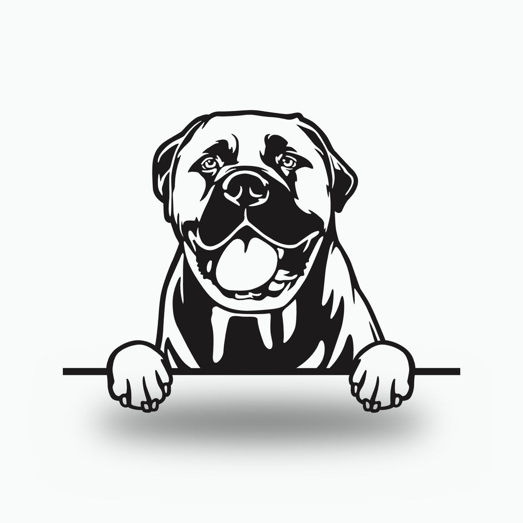 Bull Mastiff Metal Wall Art Metal Dog Sign — front view on white background