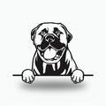 Bull Mastiff Metal Wall Art Metal Dog Sign — front view on white background