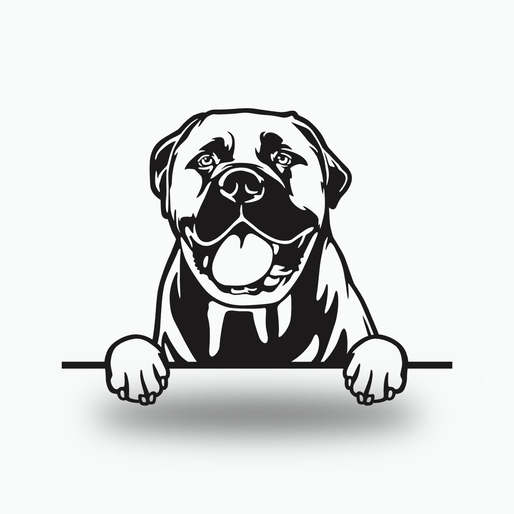Bull Mastiff Metal Wall Art Metal Dog Sign — front view on white background