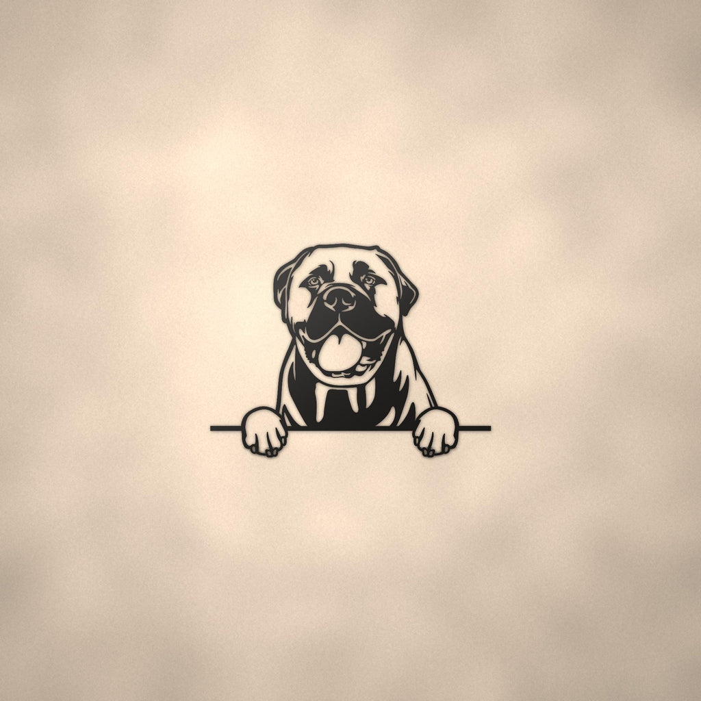 Bull Mastiff Metal Wall Art Metal Dog Sign — lifestyle setting