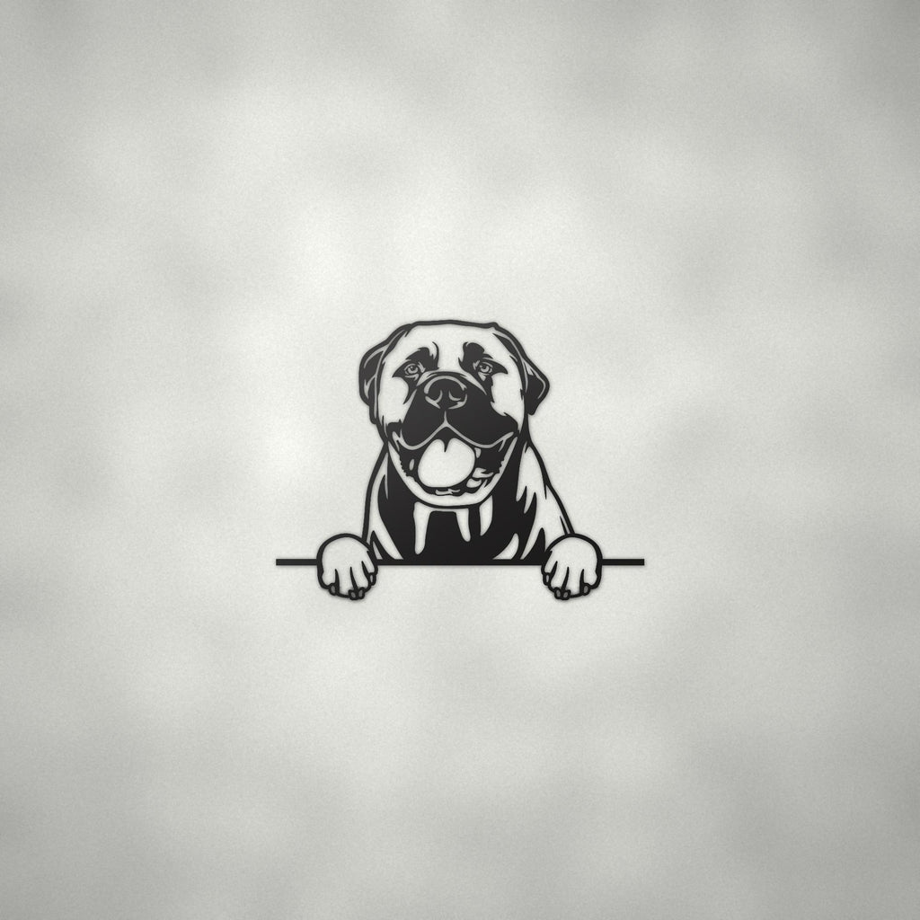 Bull Mastiff Metal Wall Art Metal Dog Sign — alternate angle