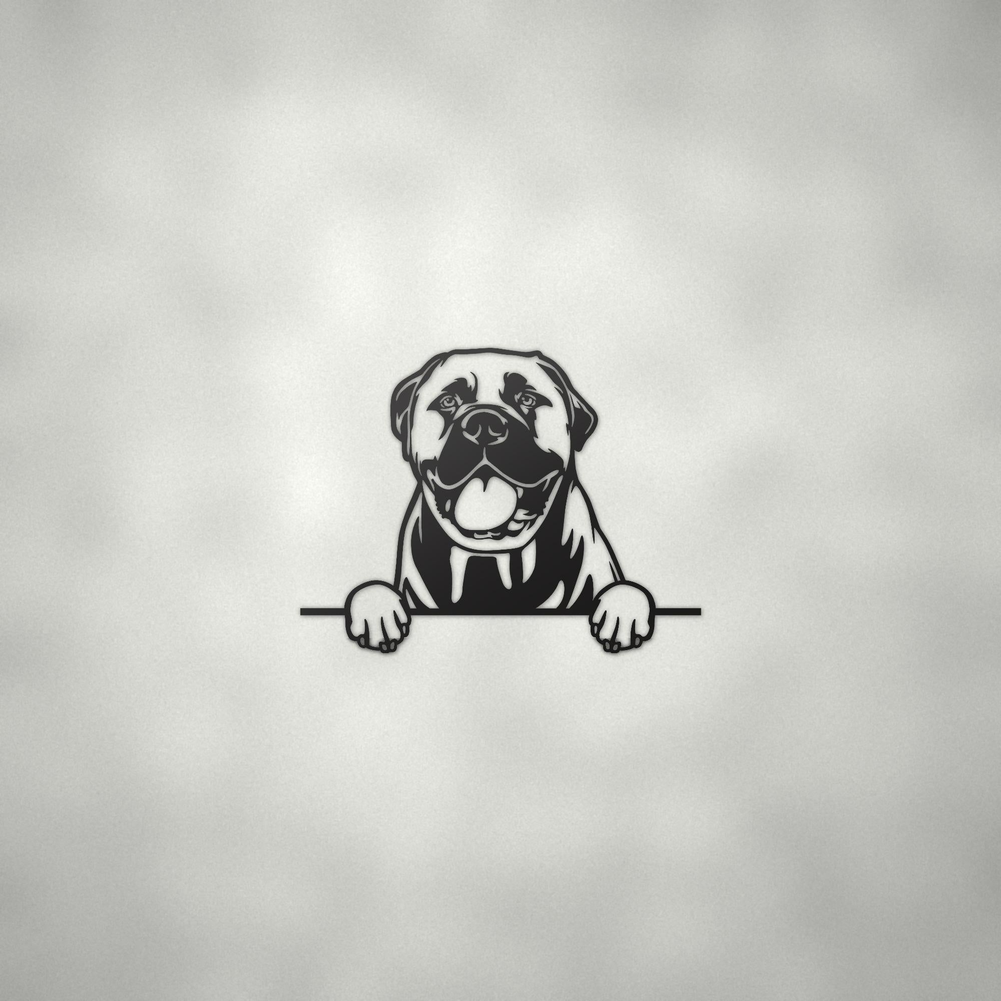 Bull Mastiff Metal Wall Art Metal Dog Sign — alternate angle
