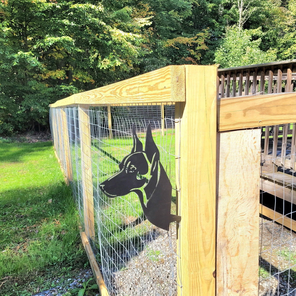 Doberman Dog Yard Art Metal Garden Stake — alternate angle