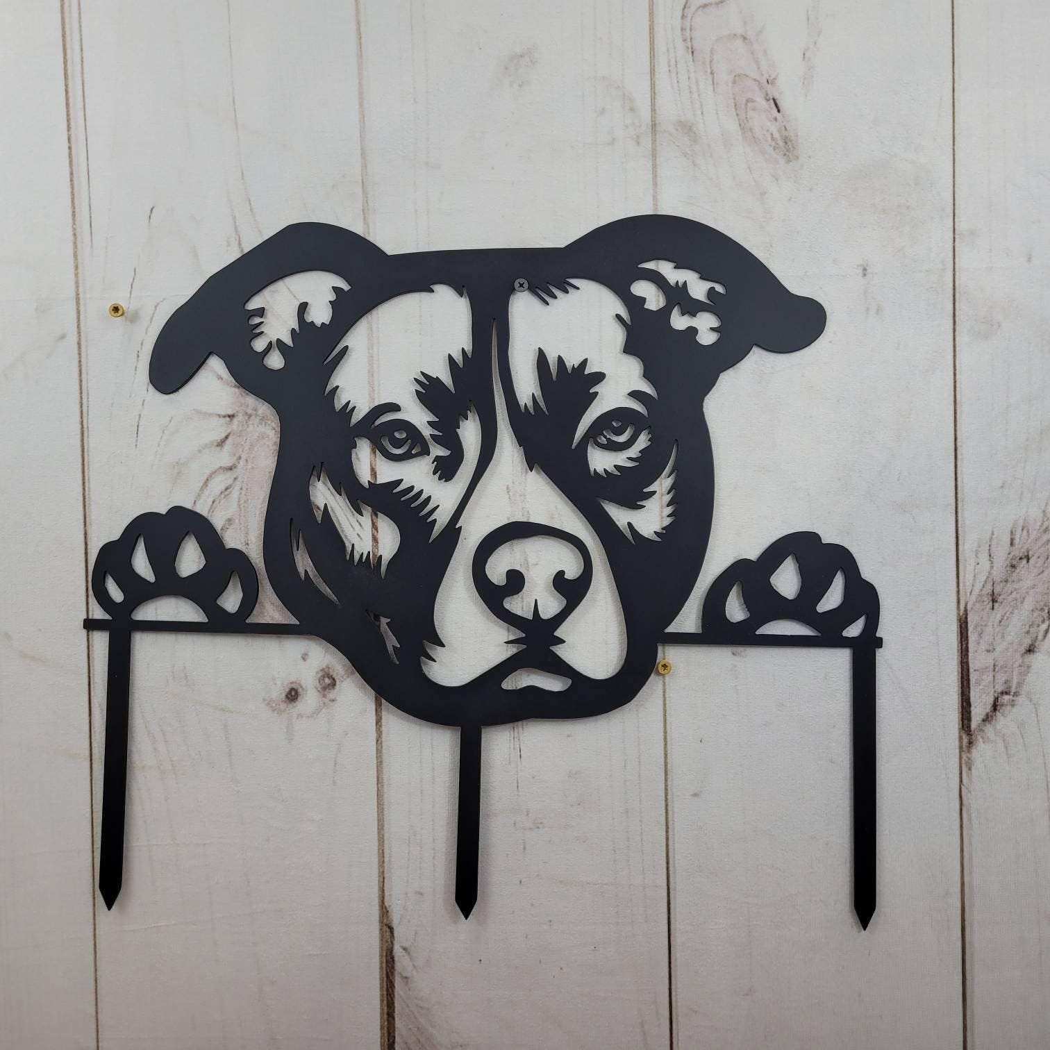 Pitbull Lawn Stake Metal Garden Stake — alternate angle