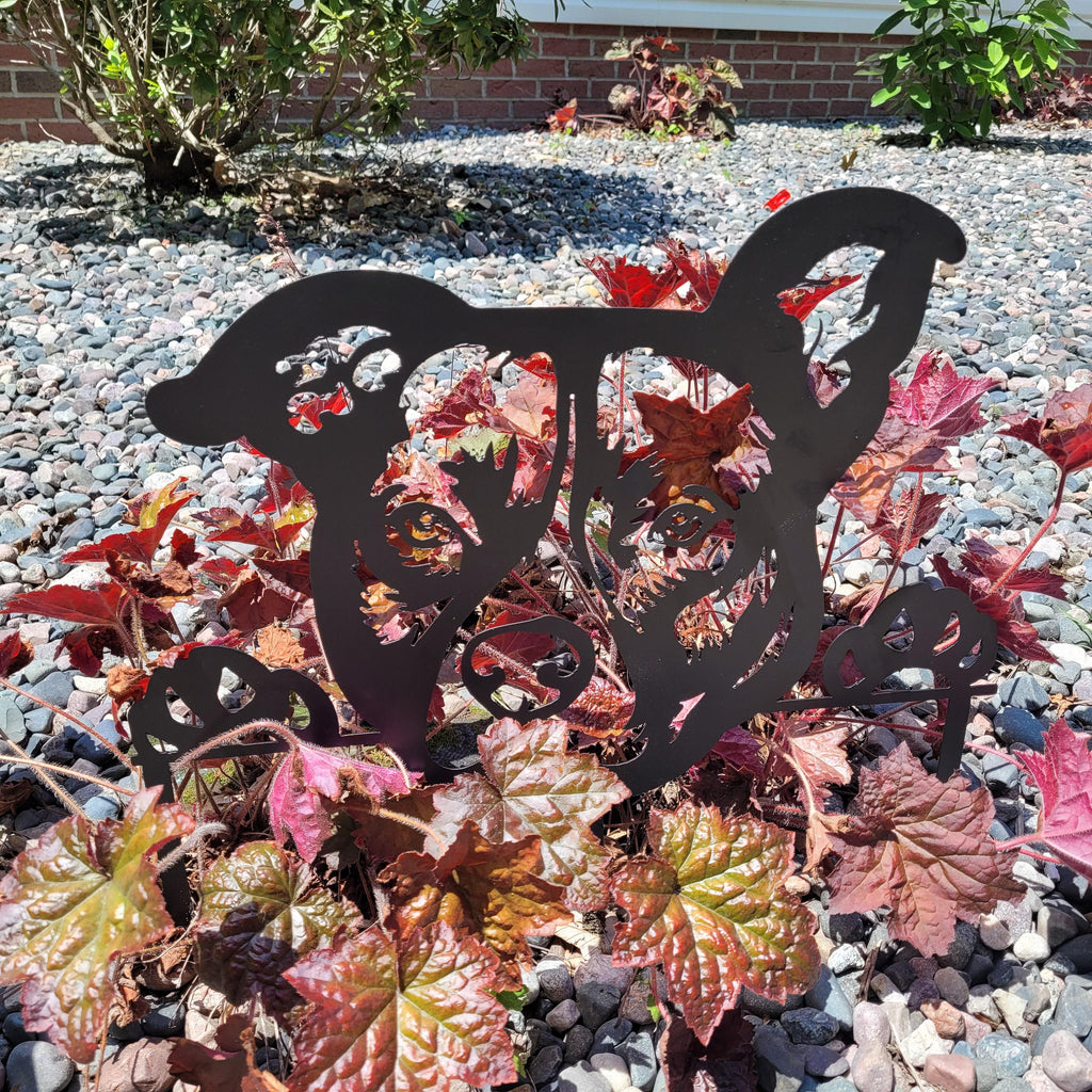 Black Pitbull Garden Stake Metal Garden Stake — alternate angle