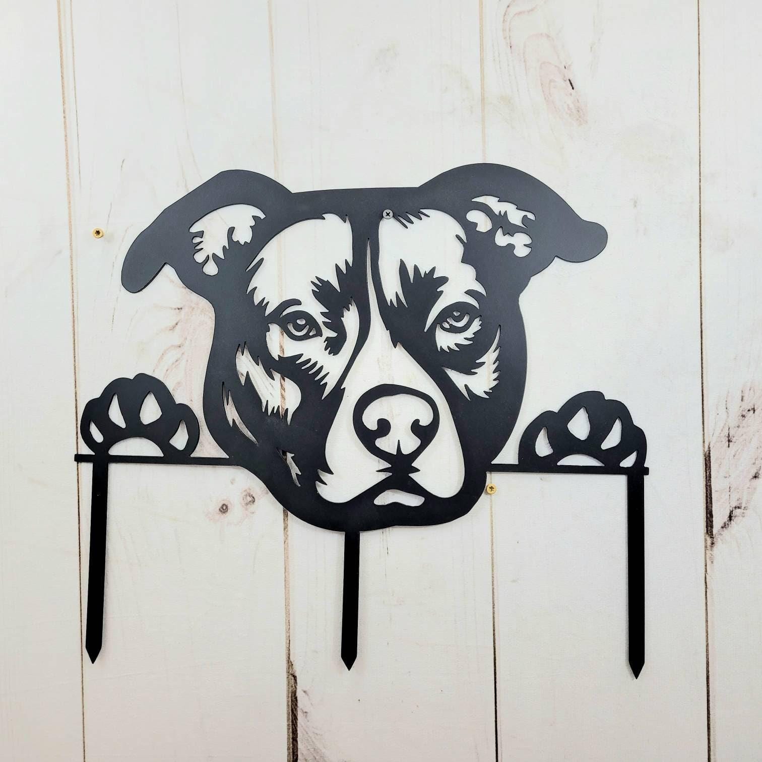 Pitbull Garden Stake Metal Garden Stake — alternate angle