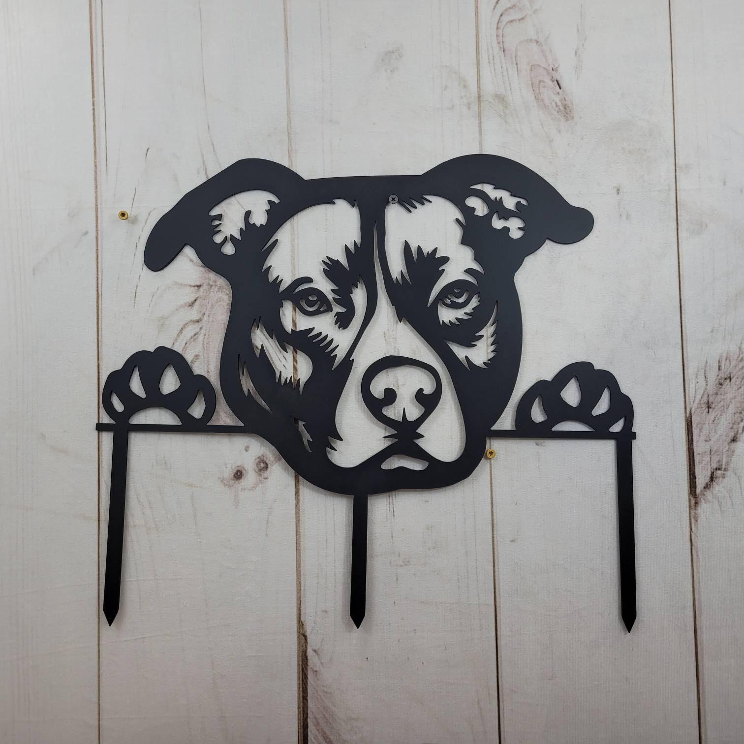 Pitbull Garden Stake Metal Garden Stake — alternate angle