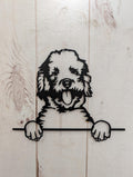 Labradoodle Dog Lover Gift Metal Dog Sign — front view on white background