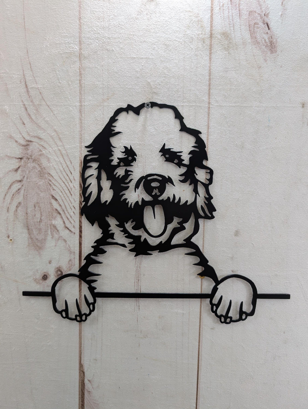 Labradoodle Dog Lover Gift Metal Dog Sign — alternate angle