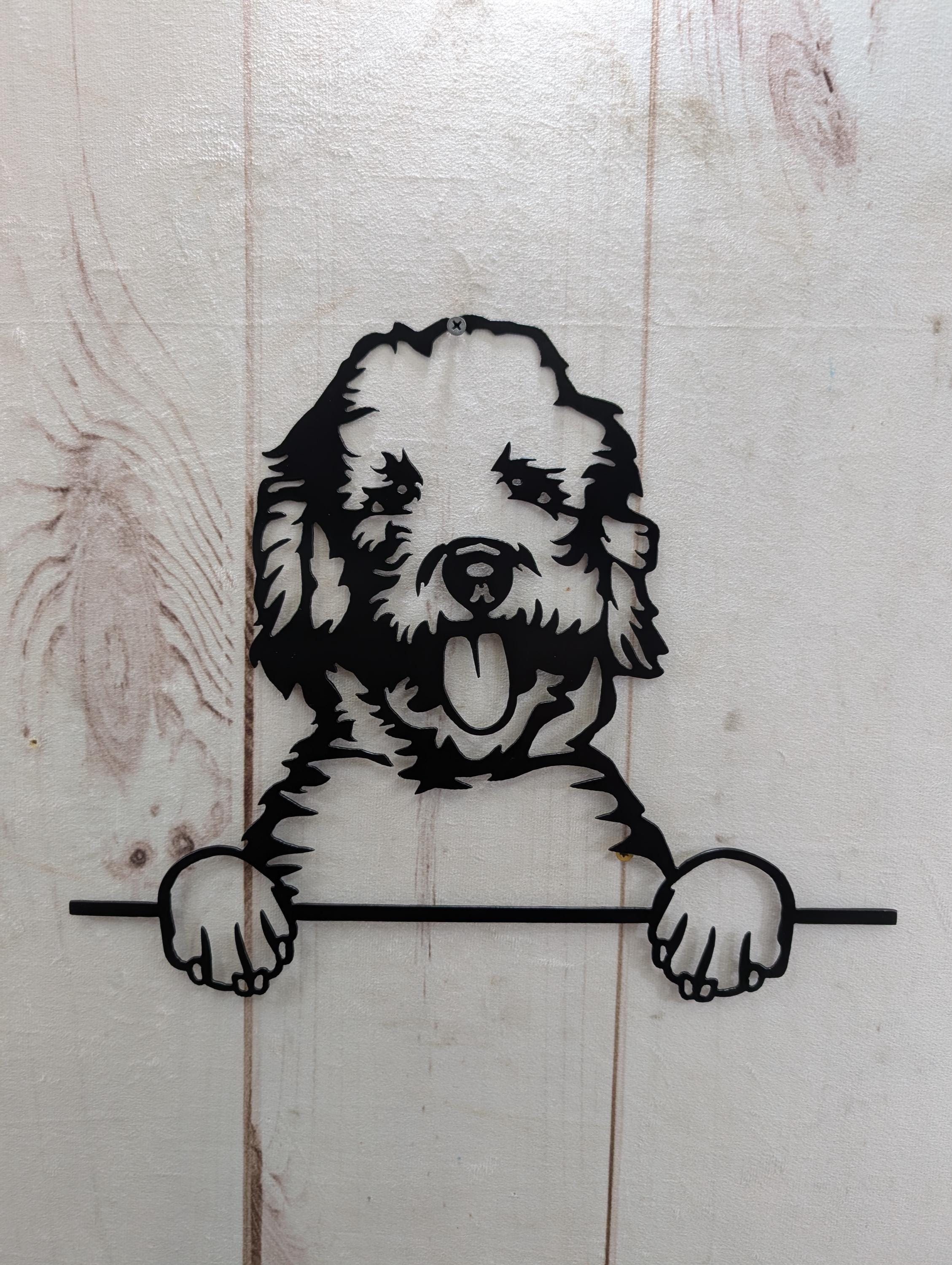 Labradoodle Dog Lover Gift Metal Dog Sign — alternate angle