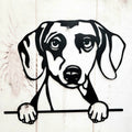 Dachshund Metal House Sign Metal Dog Sign — front view on white background