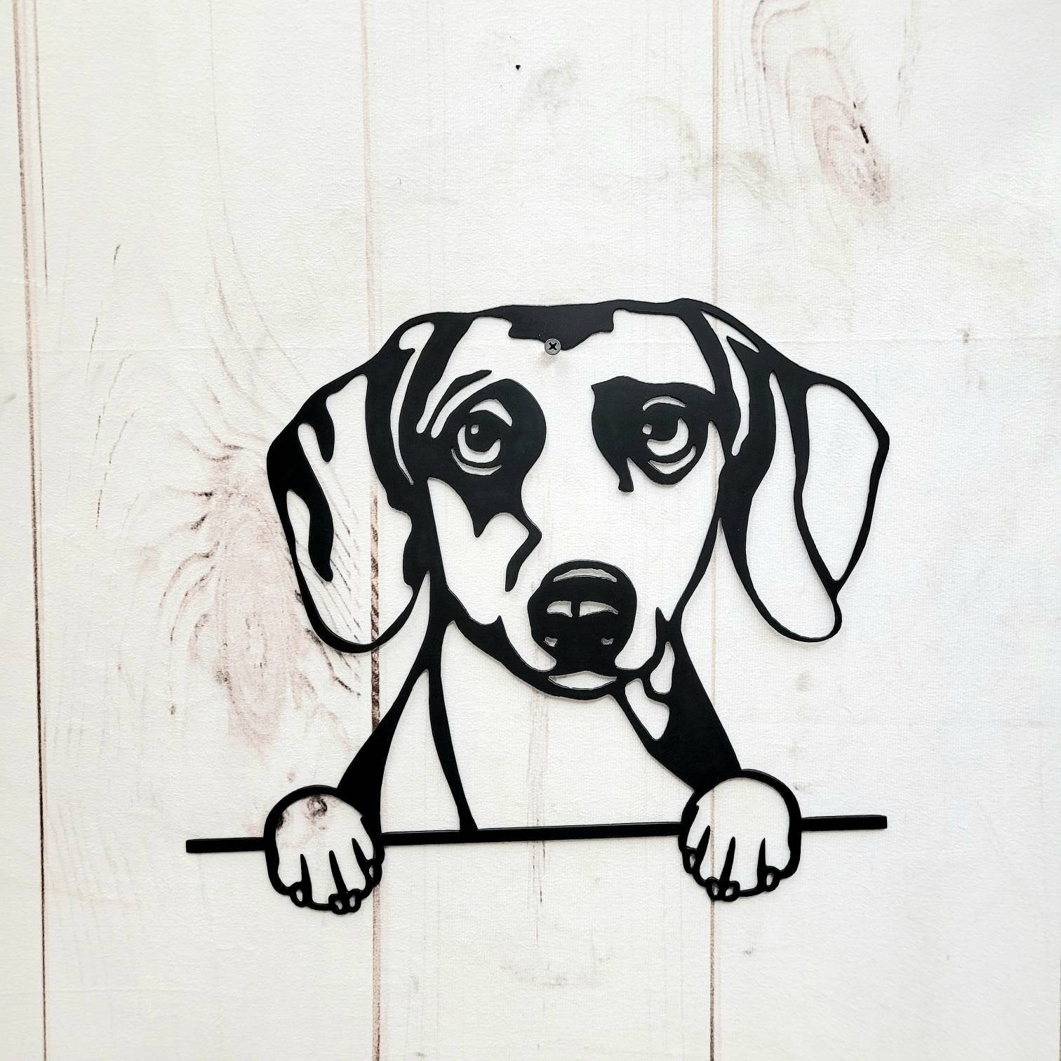 Dachshund Metal House Sign Metal Dog Sign — alternate angle