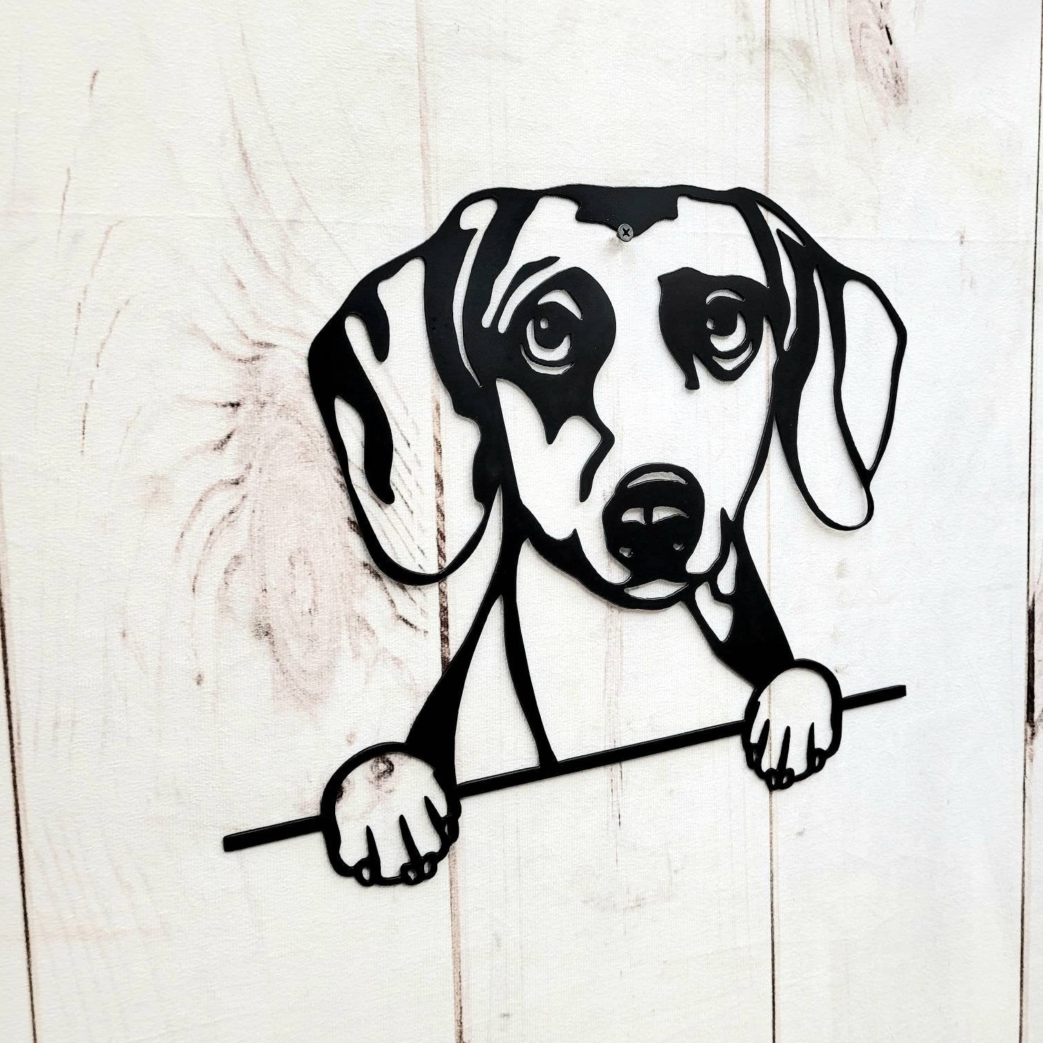 Dachshund Metal House Sign Metal Dog Sign — alternate angle